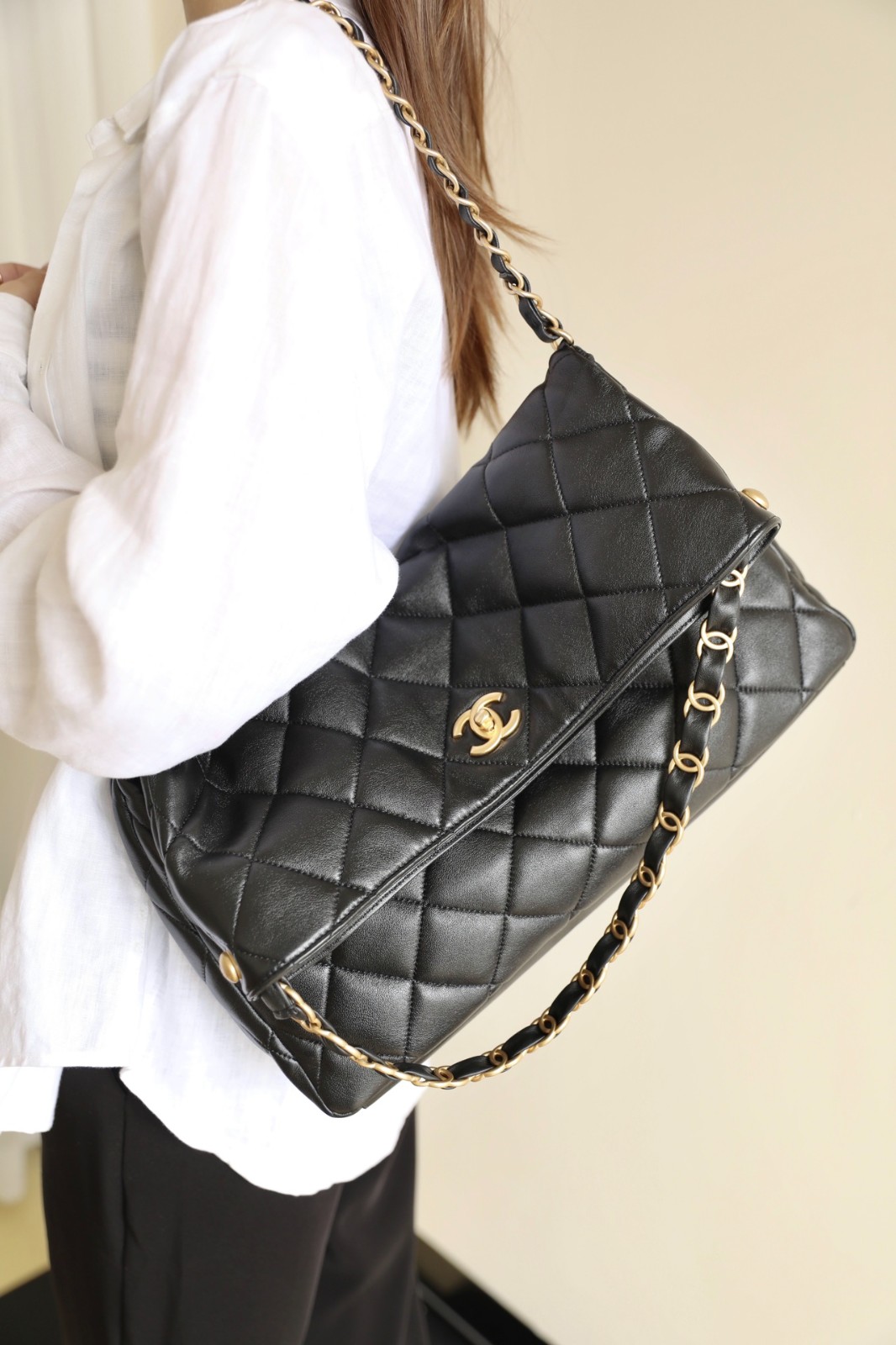 24P春夏腋下嬉皮包 黑色大號_11