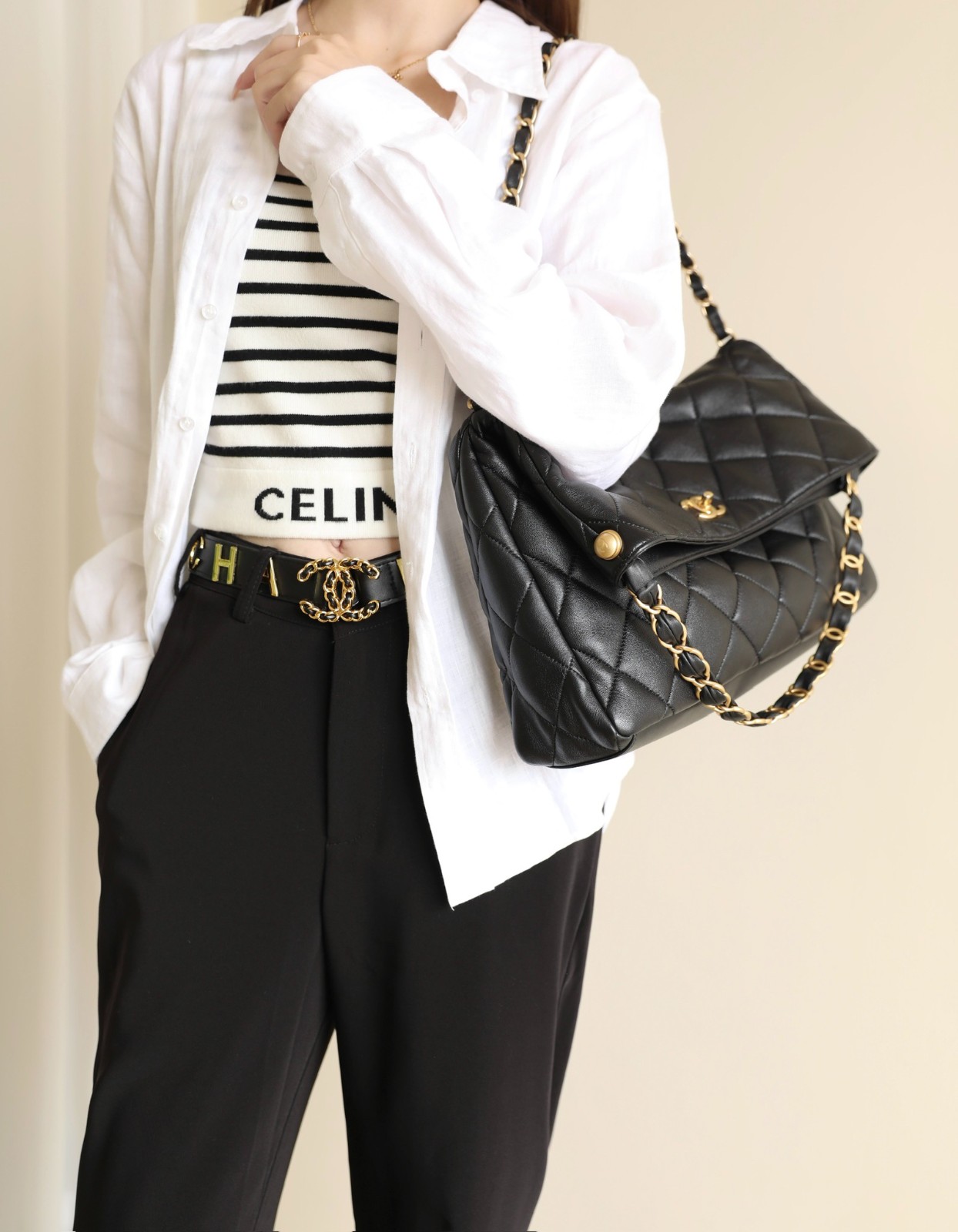 24P春夏腋下嬉皮包 黑色大號_12