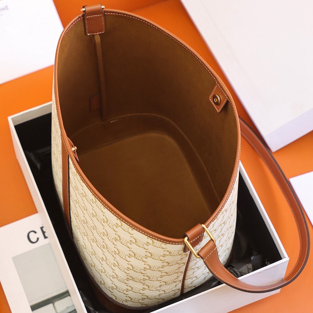 Triomphe中號水桶包 白花_2