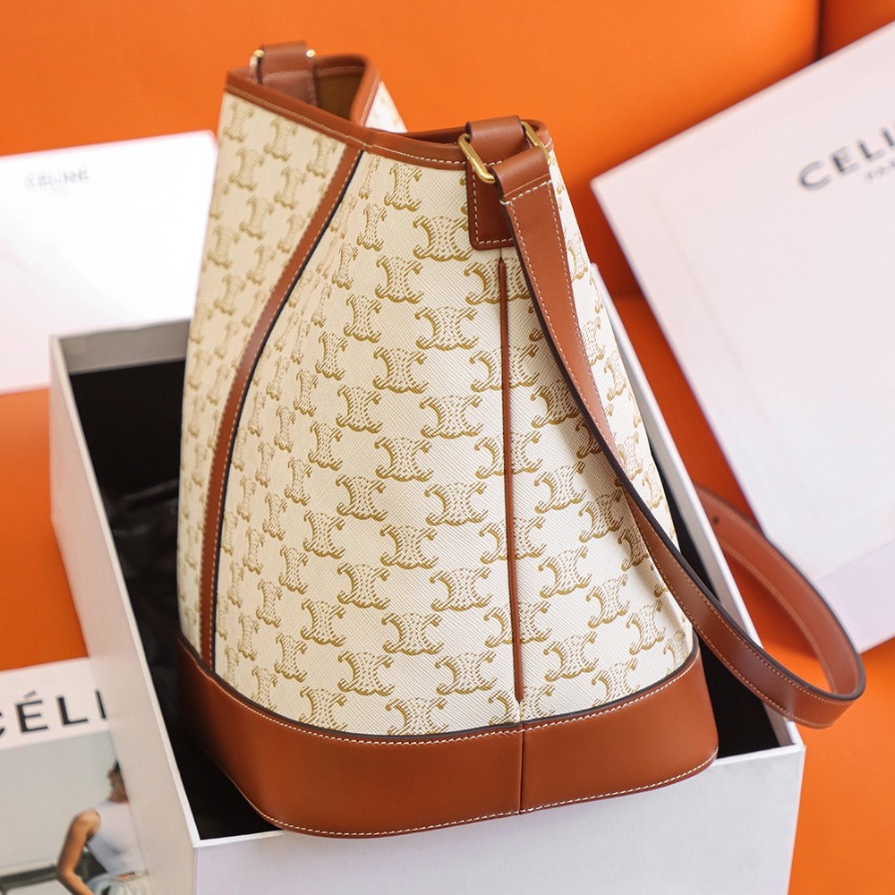 Triomphe中號水桶包 白花_4