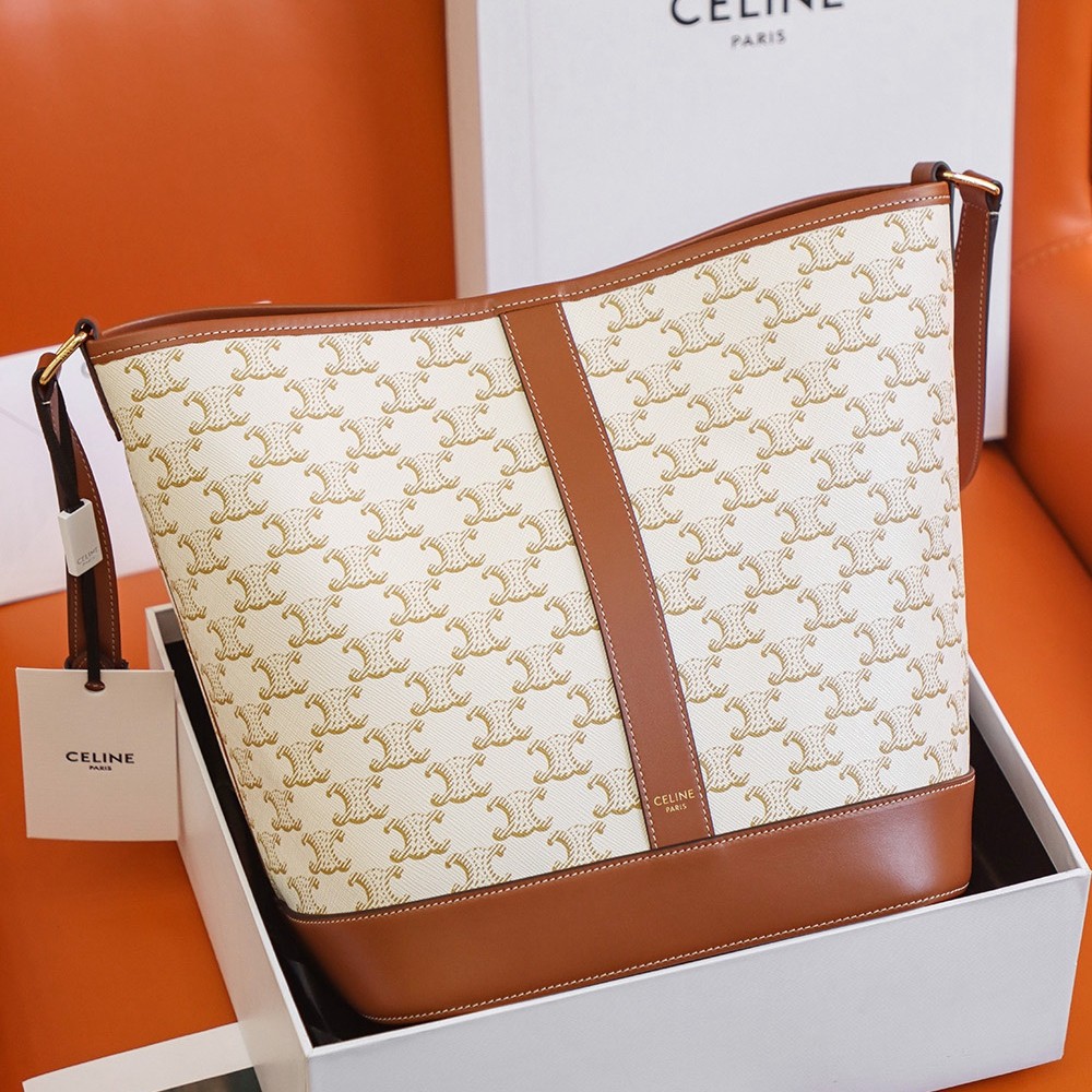 Triomphe中號水桶包 白花_1