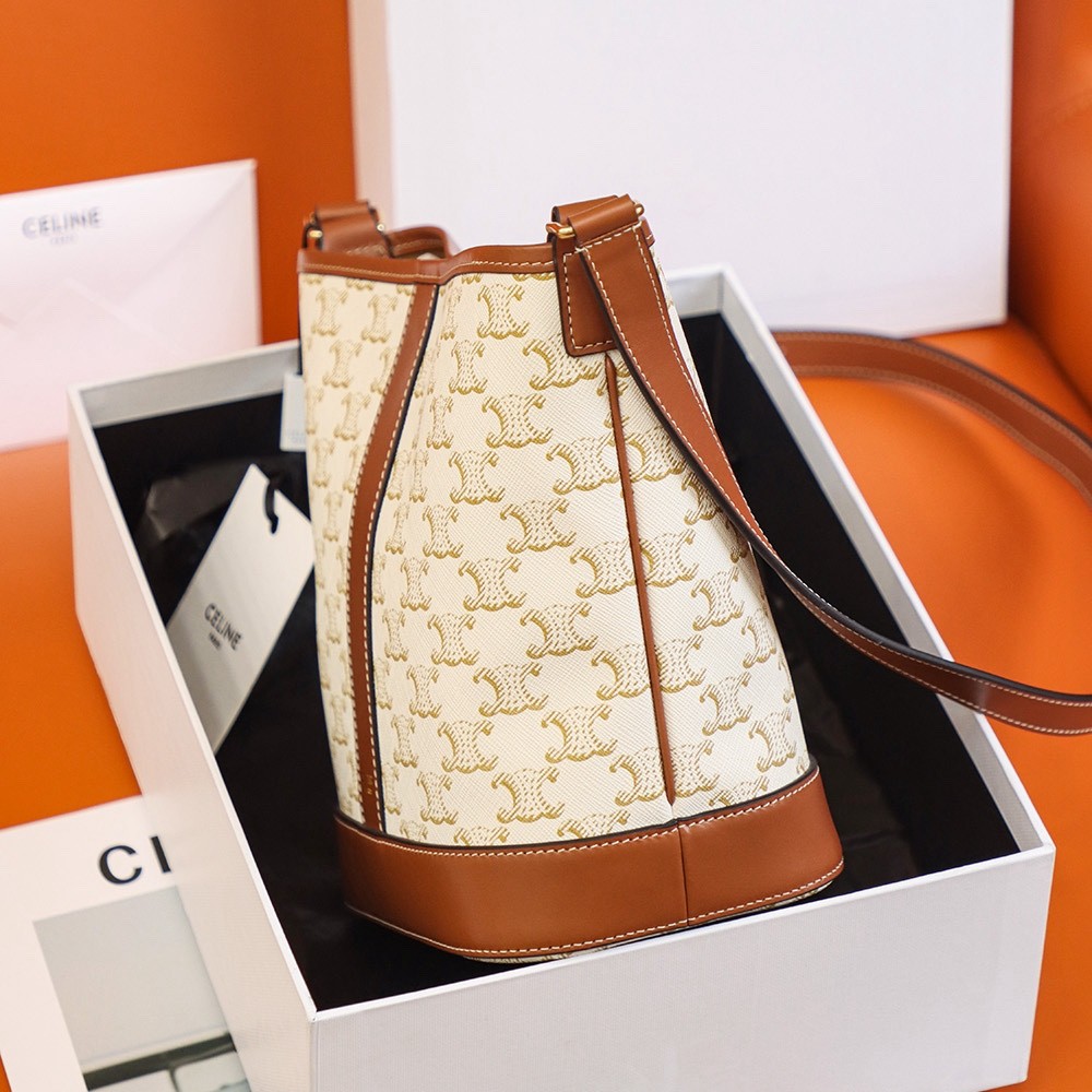 Triomphe 水桶包小號白花_6