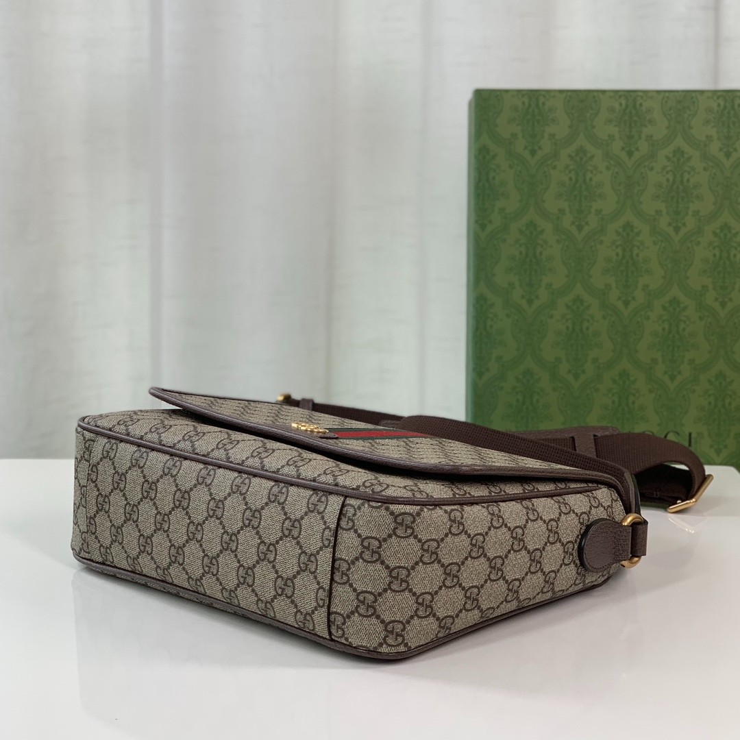 761741 Ophidia系列男士郵差包 咖啡色_7