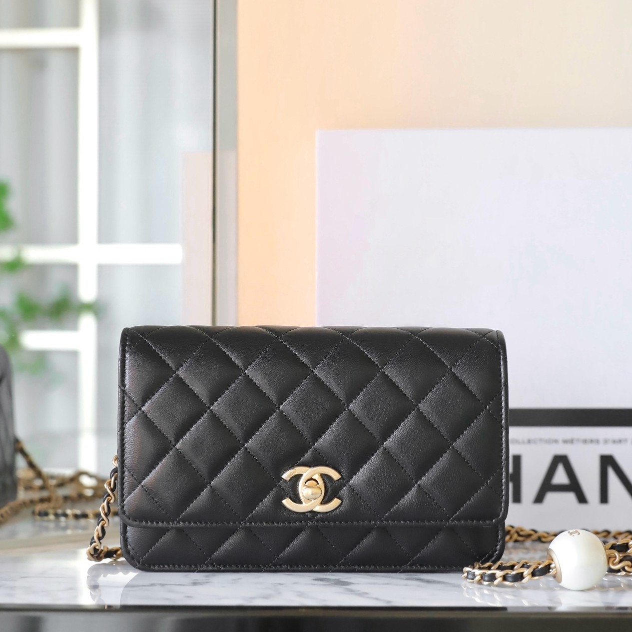 小香雙珍珠WOC黑金_7