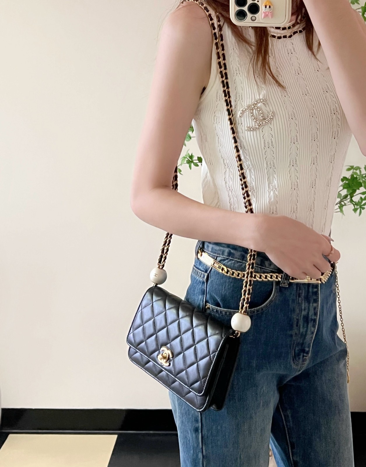 小香雙珍珠WOC黑金_9