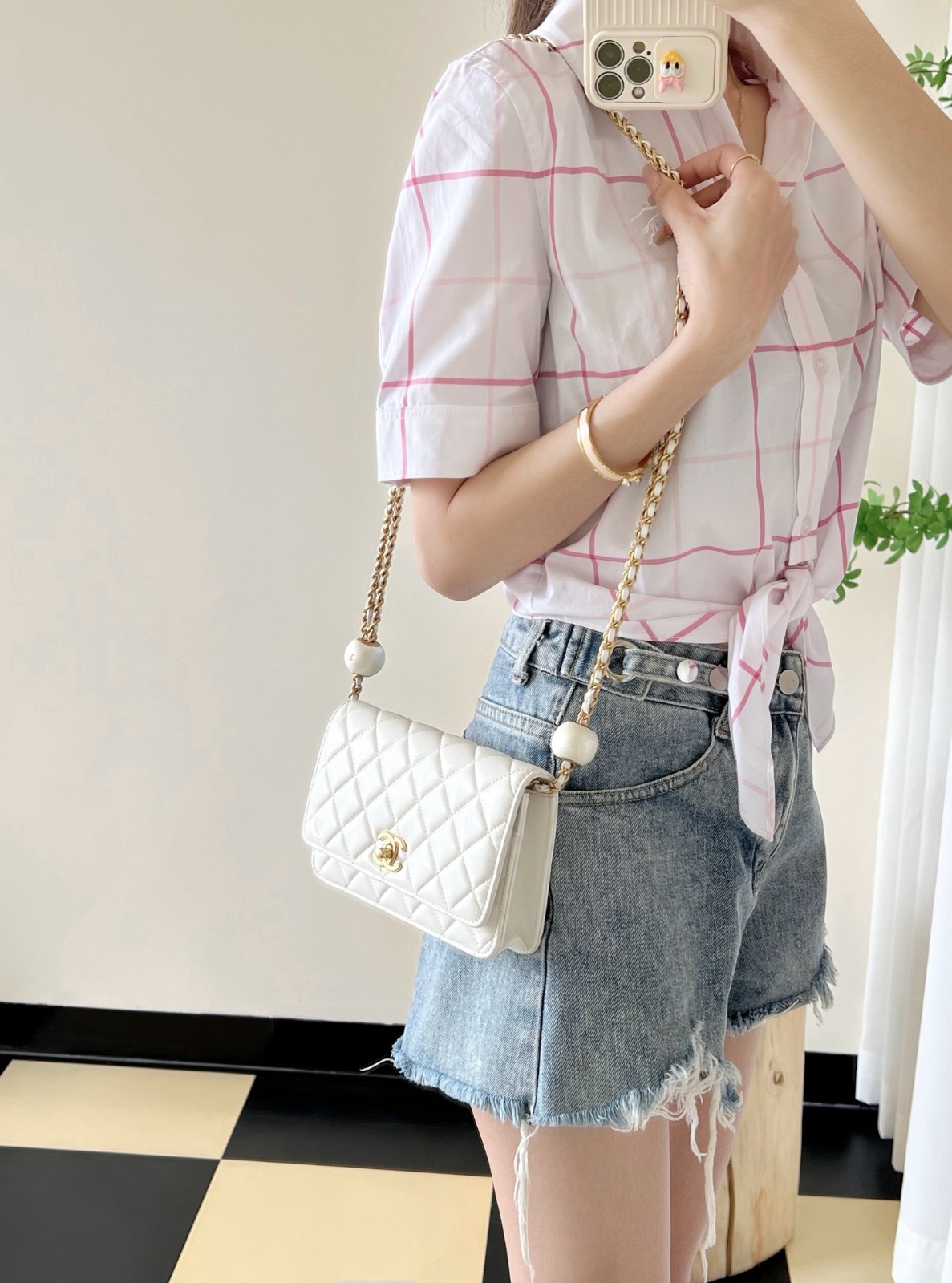 小香雙珍珠WOC白色_7