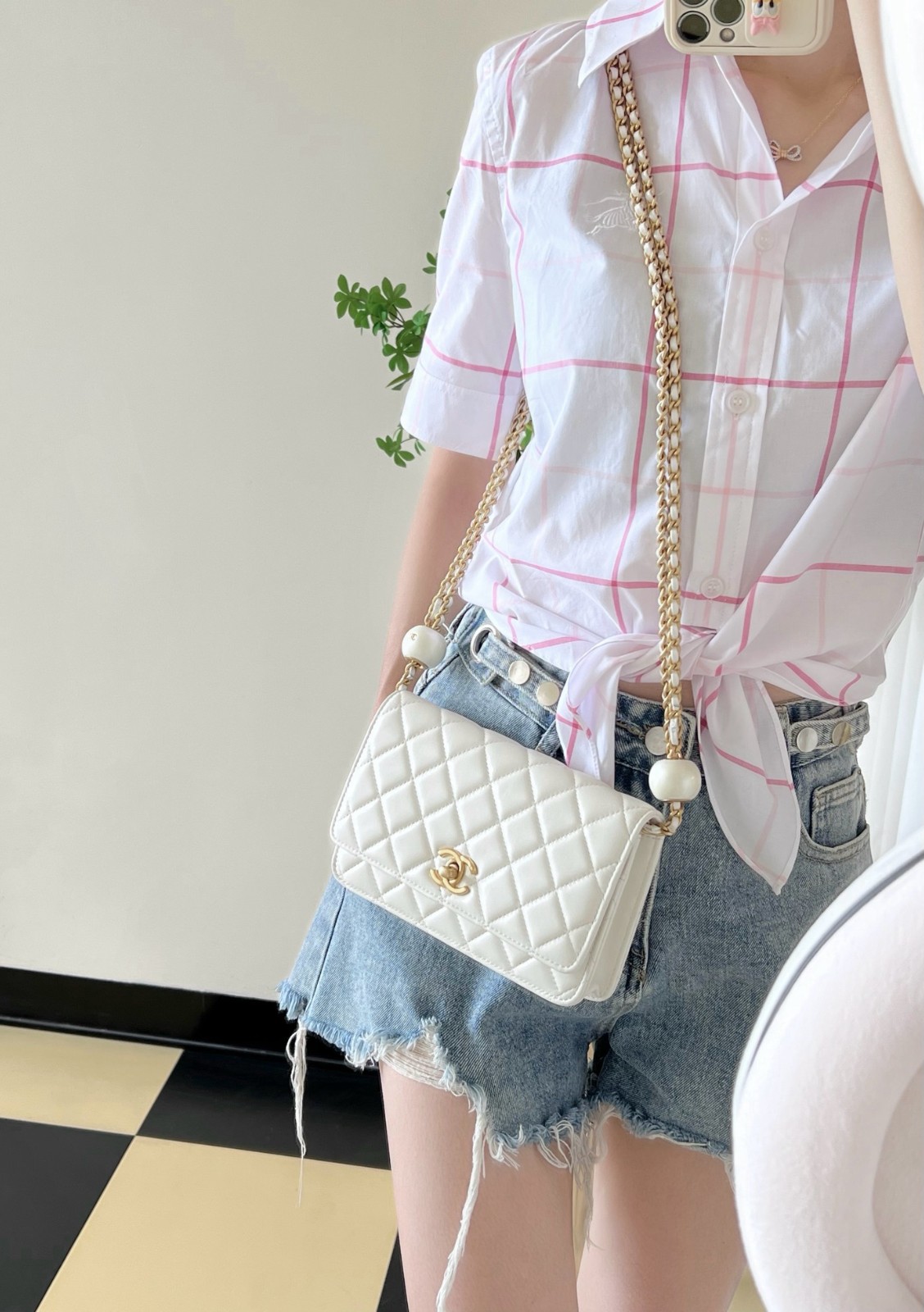 小香雙珍珠WOC白色_8