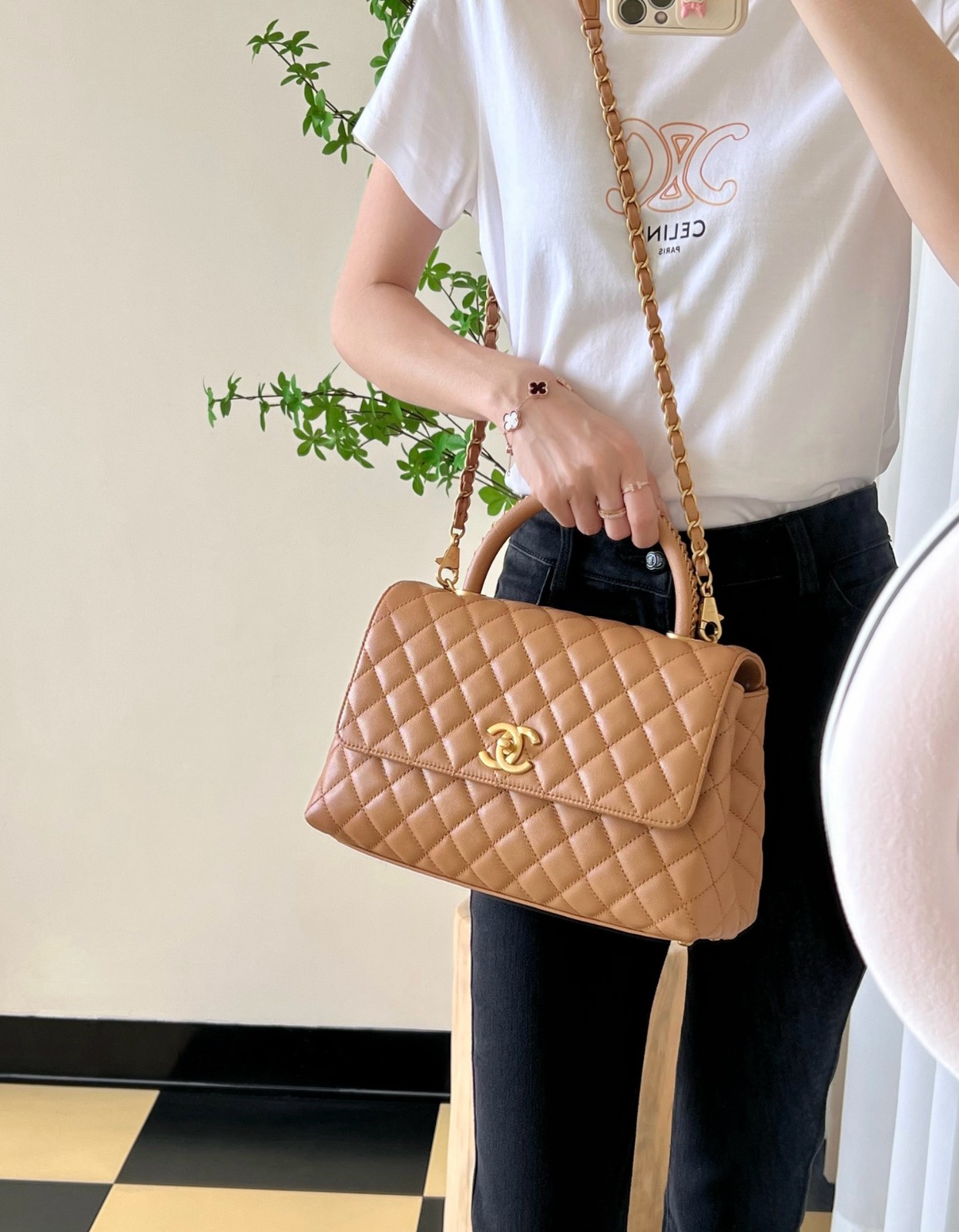 24P Coco Handle焦糖 蜥蜴紋手柄小號_8