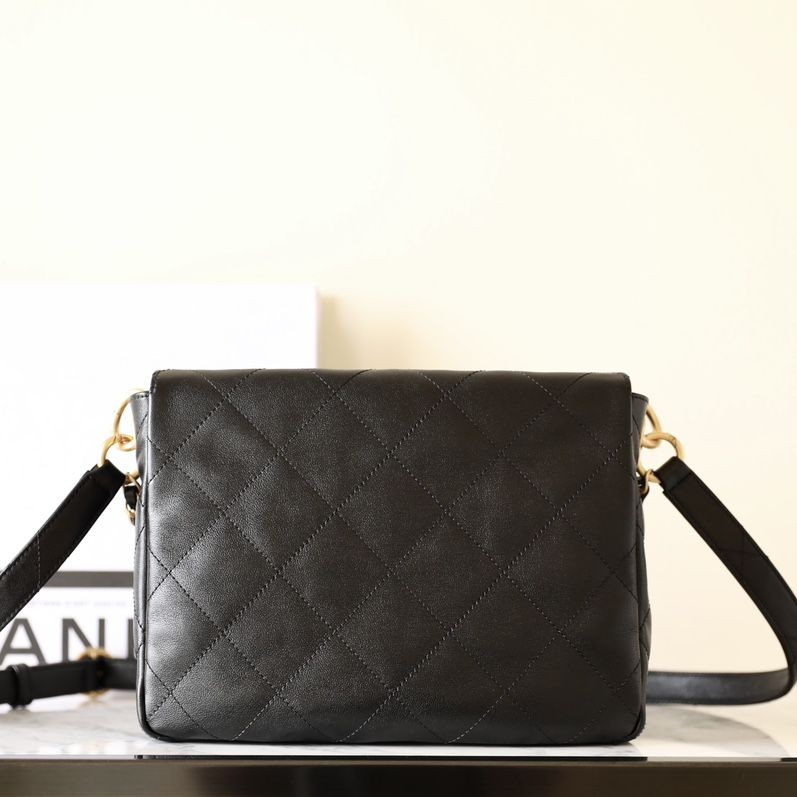 24P 春夏嬉皮郵差包 黑色 小號_4