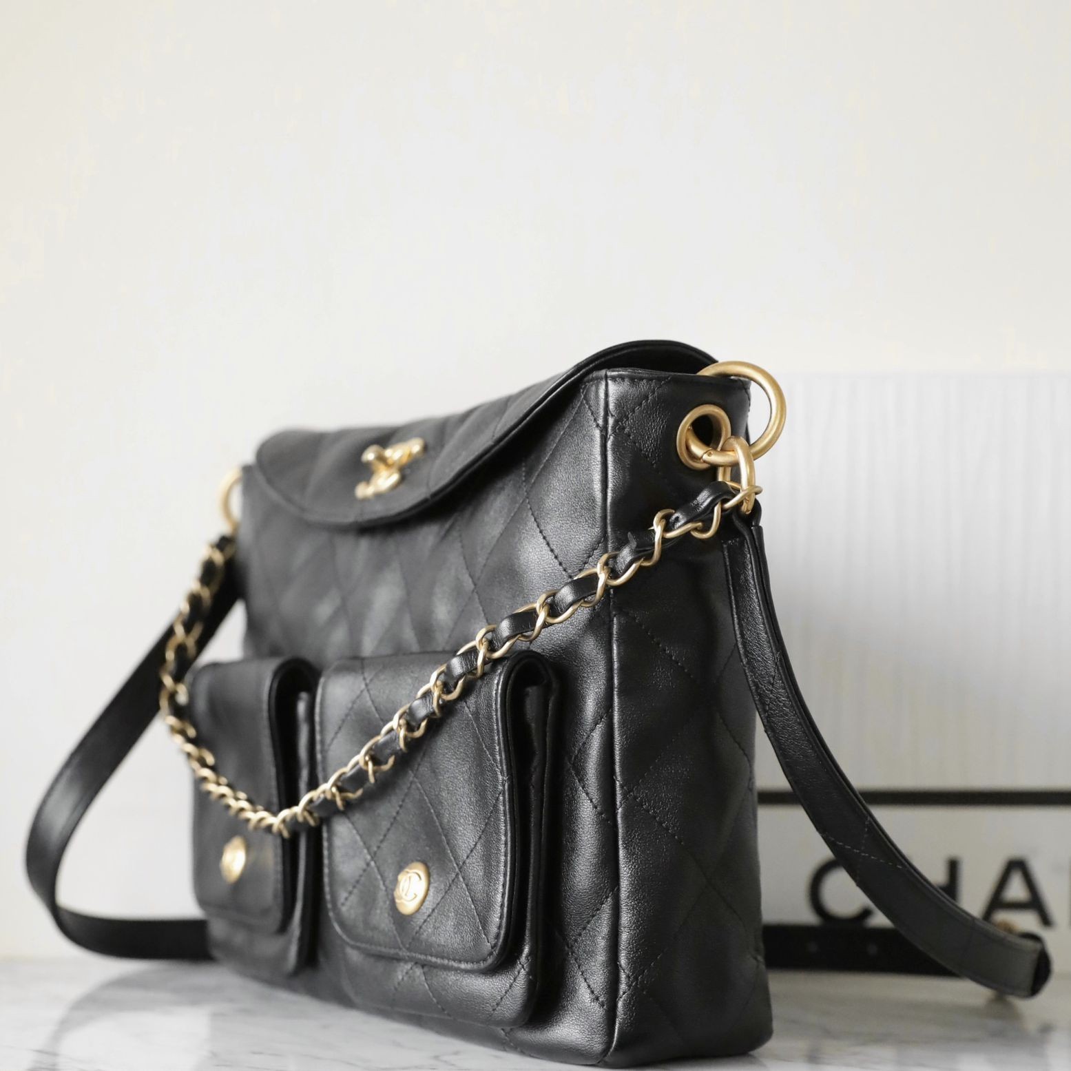 24P春夏郵差包/嬉皮 黑色大號_3