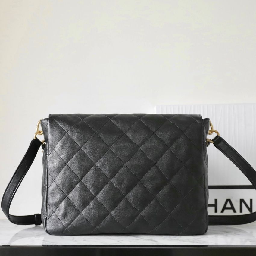 24P春夏郵差包/嬉皮 黑色大號_4