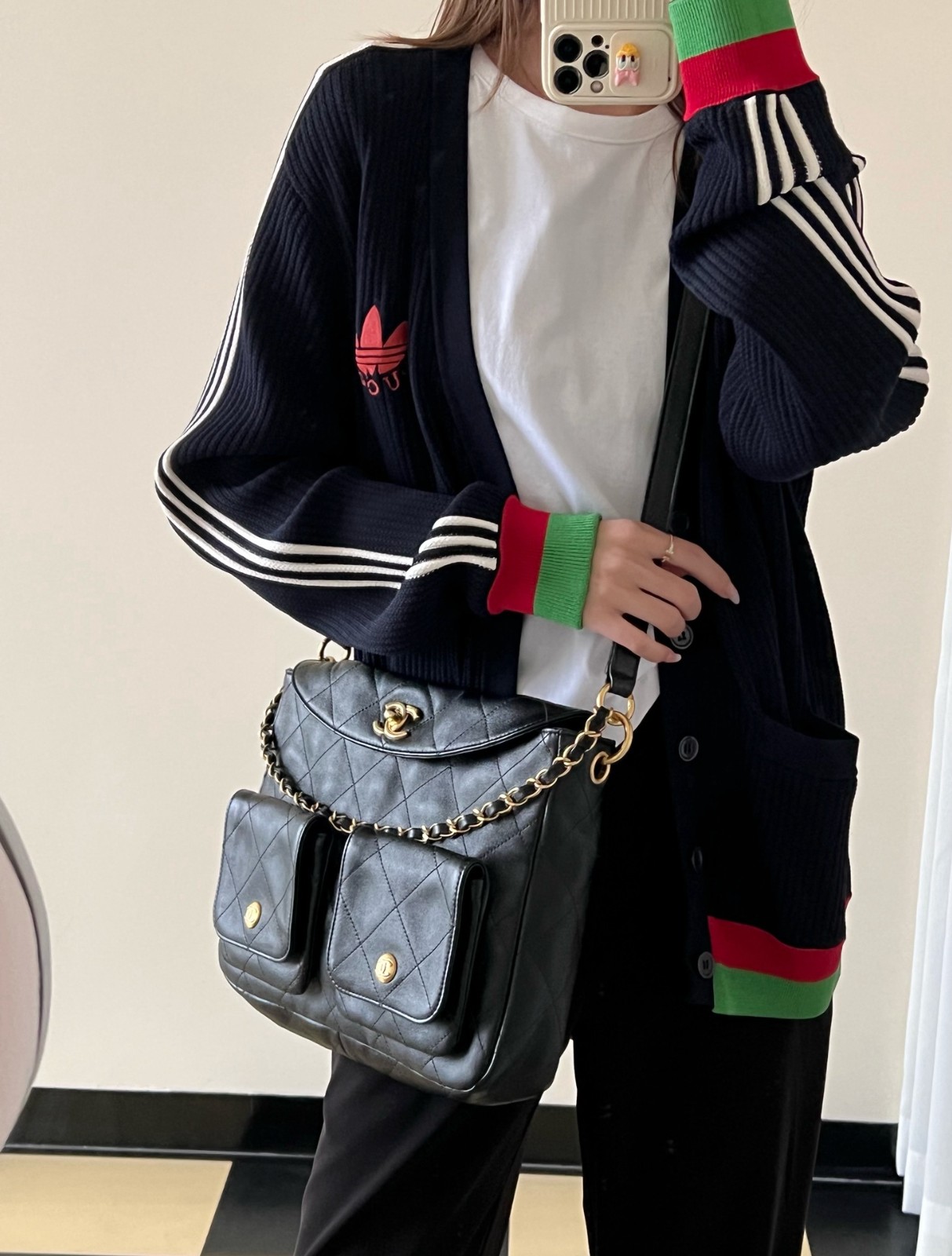 24P春夏郵差包/嬉皮 黑色大號_8