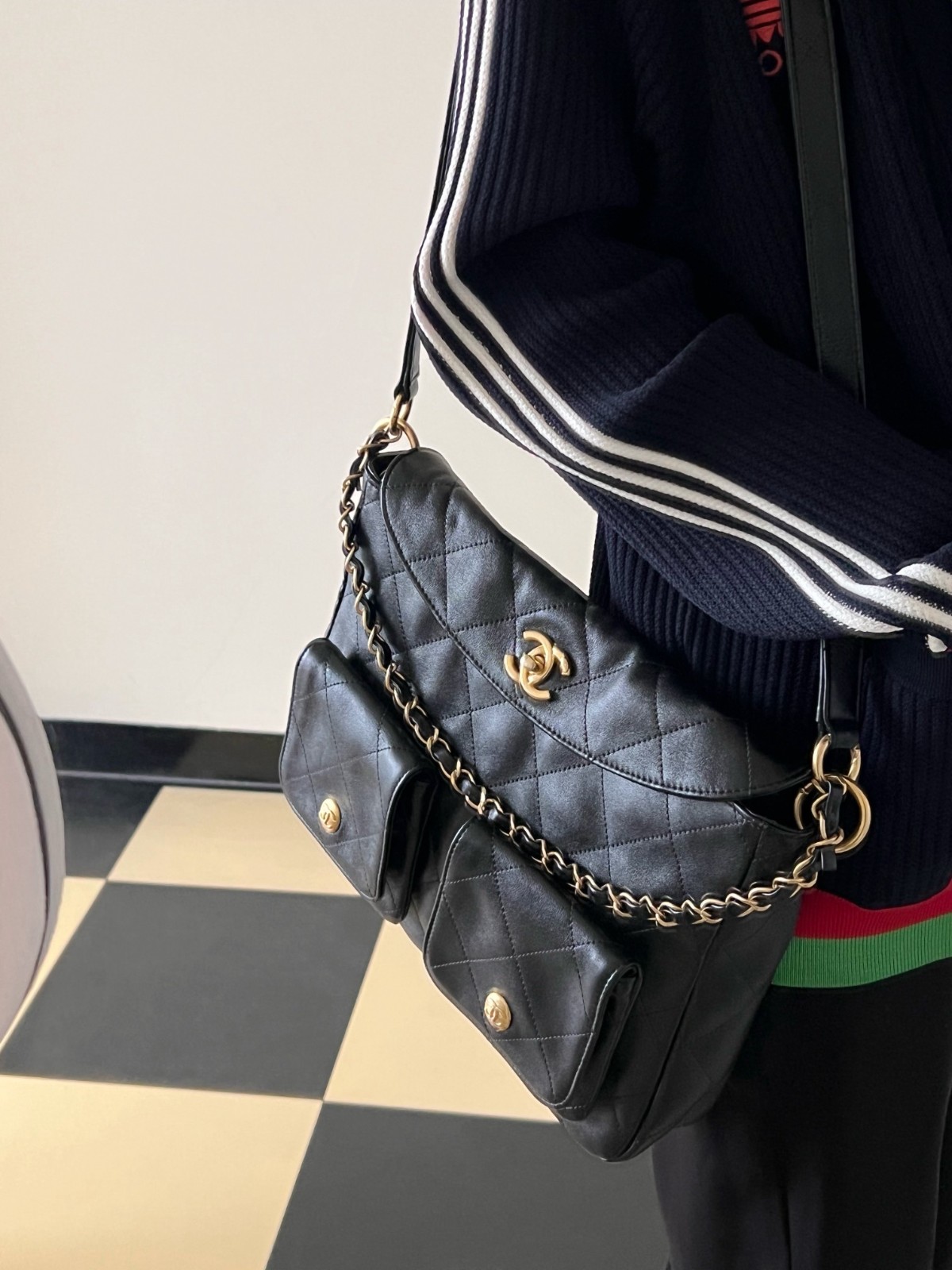 24P春夏郵差包/嬉皮 黑色大號_9