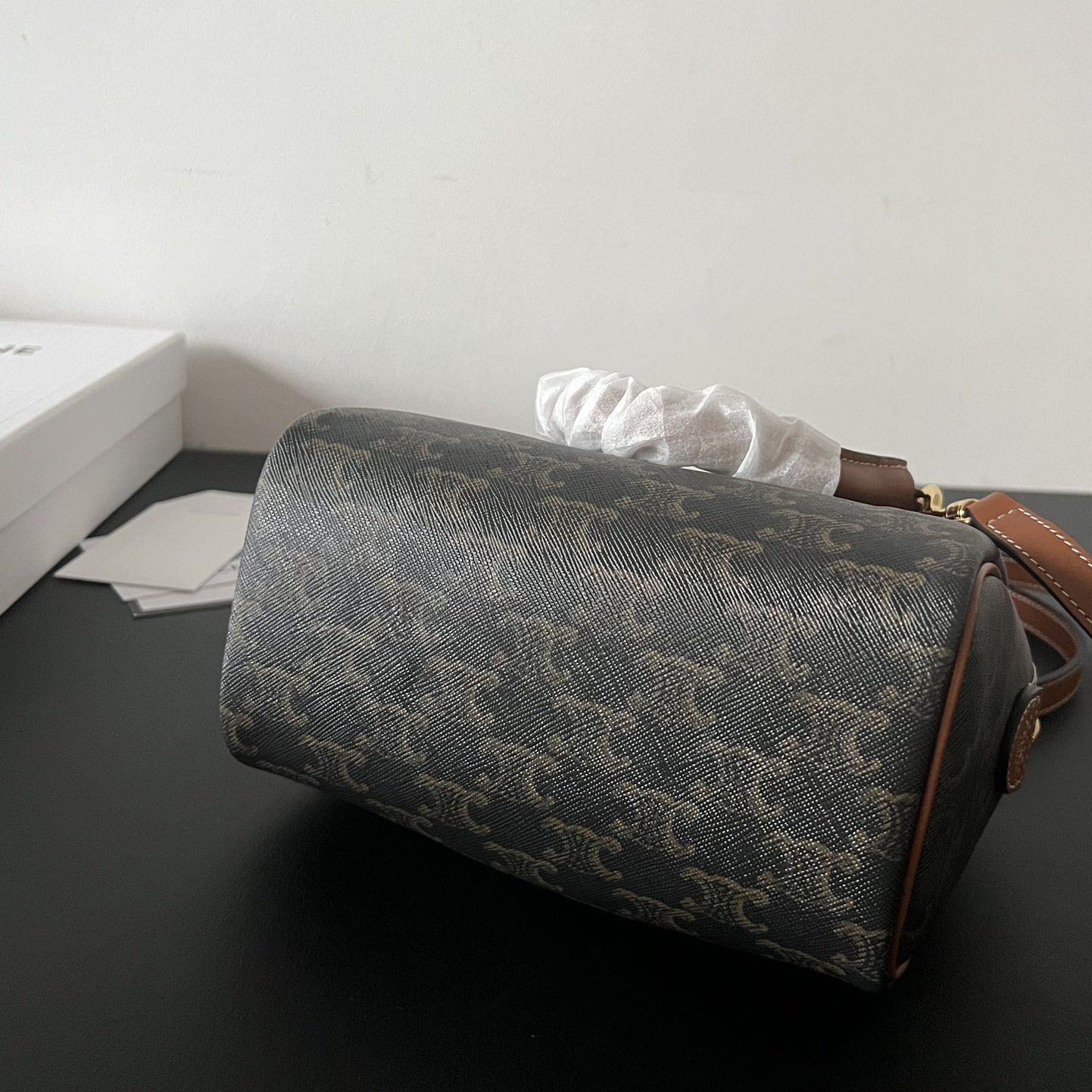 Triomphe Canvas小號老花波士頓包_2