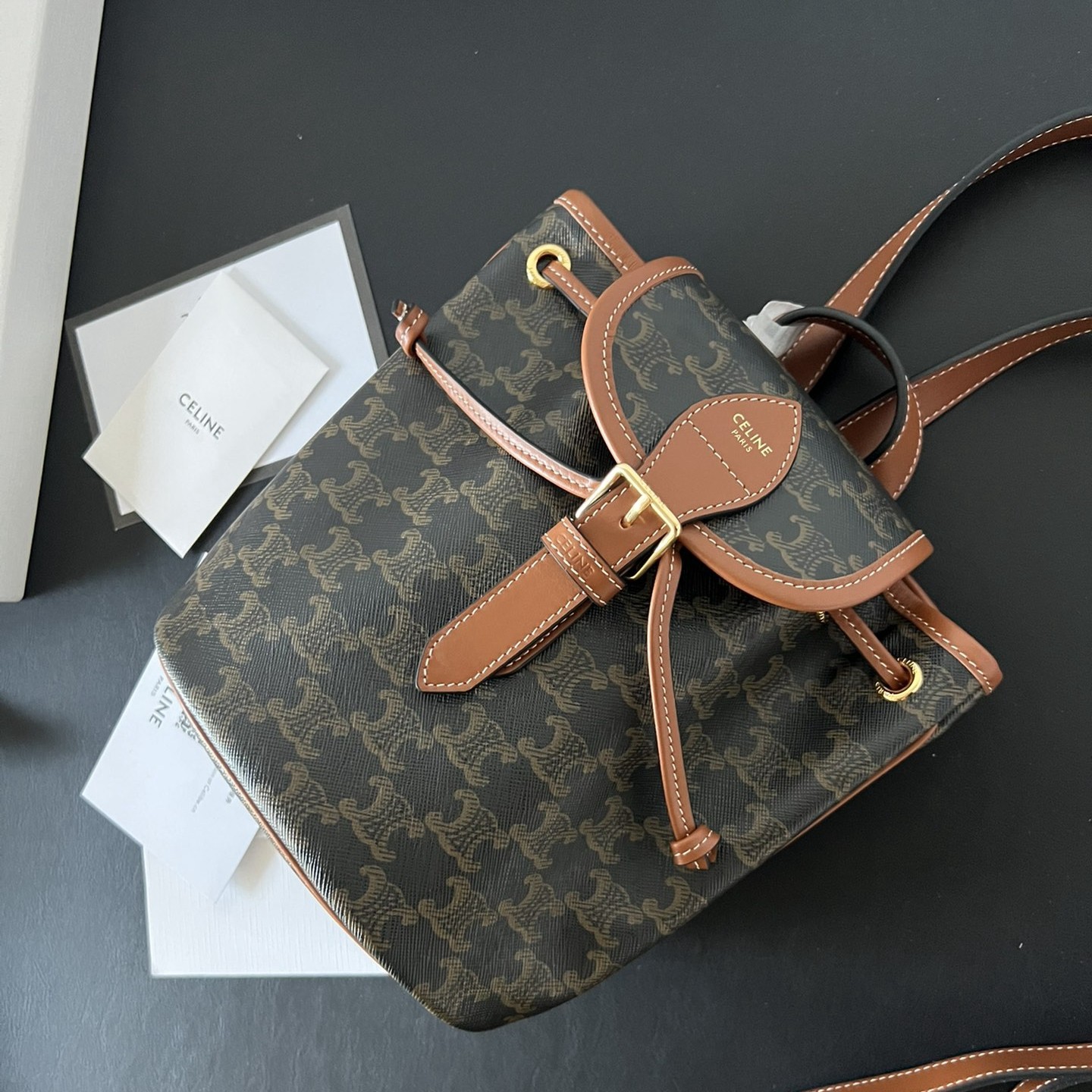 Triomphe Canvas 迷你雙肩包背包_7