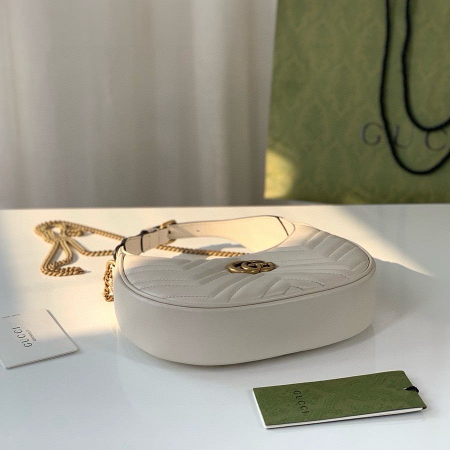 Marmont系列半月包 白色 699514_5