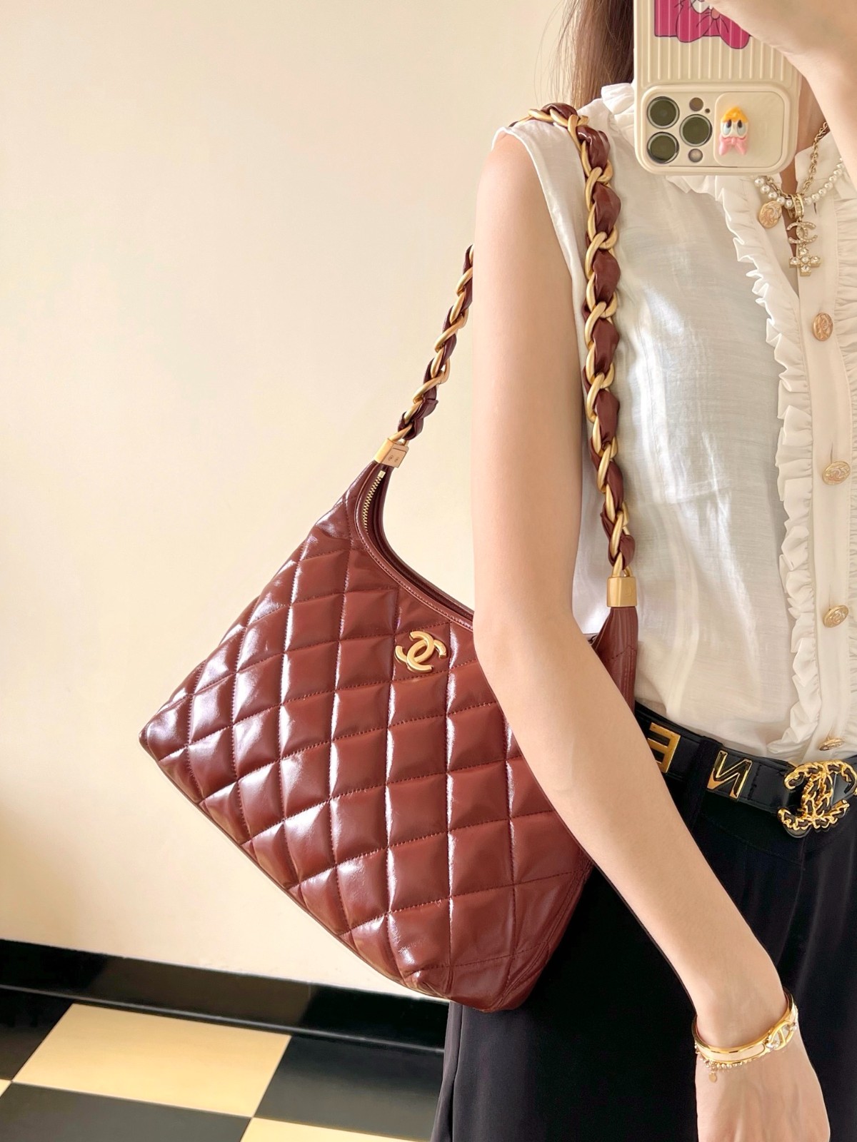 24A Hobo 流浪腋下包 焦糖色 大號_7