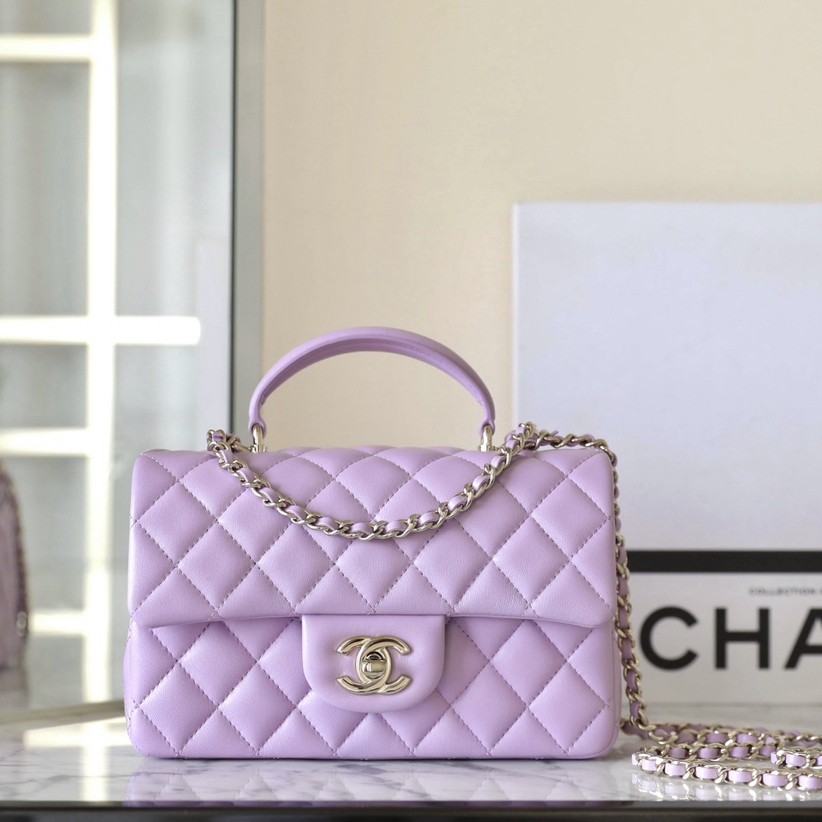 24P手柄口蓋包 CF大Mini手提包 紫色_1