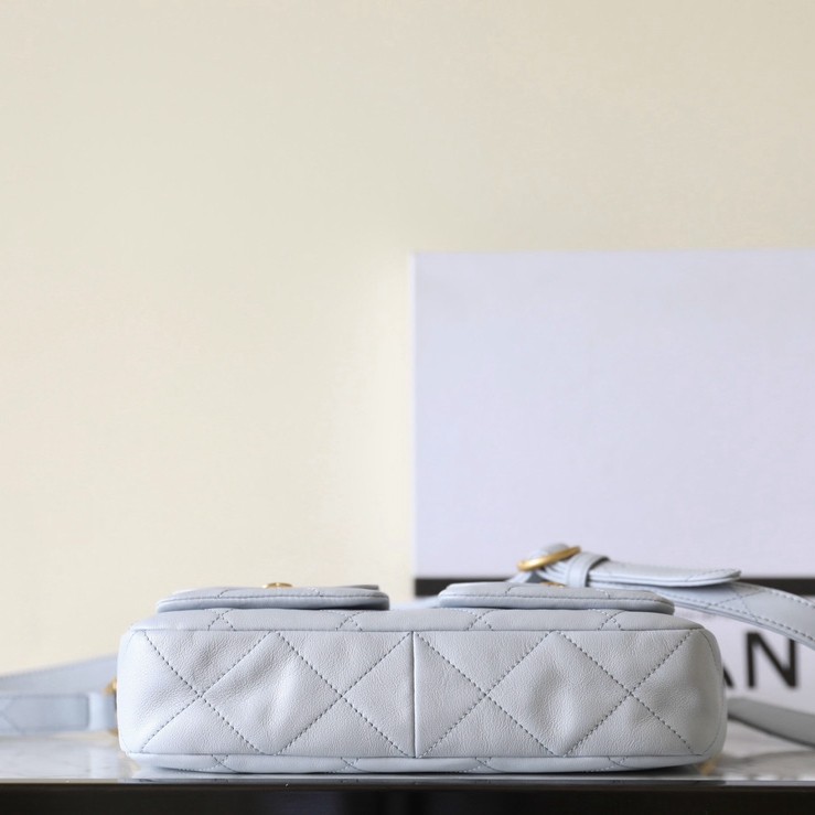 24P 郵差包/嬉皮包淡灰藍 小號_5