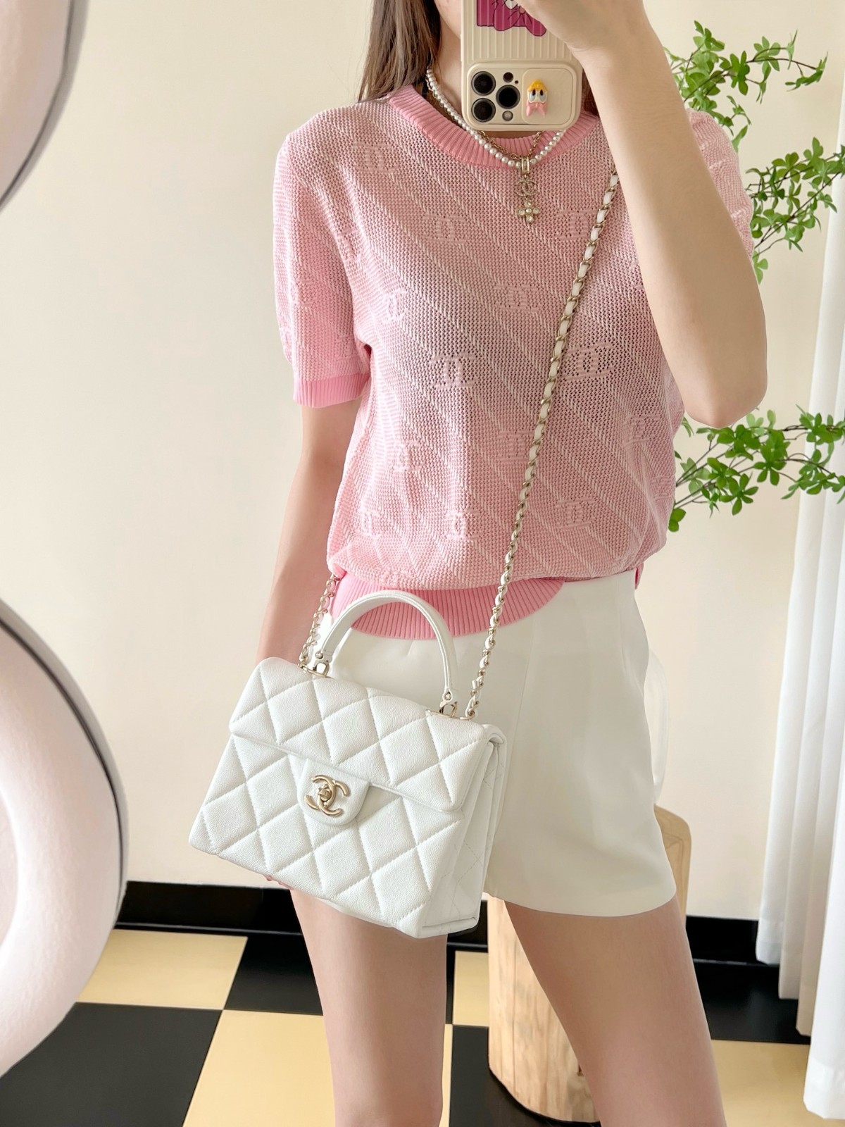 24P 小球紋Kelly白色 小號_7