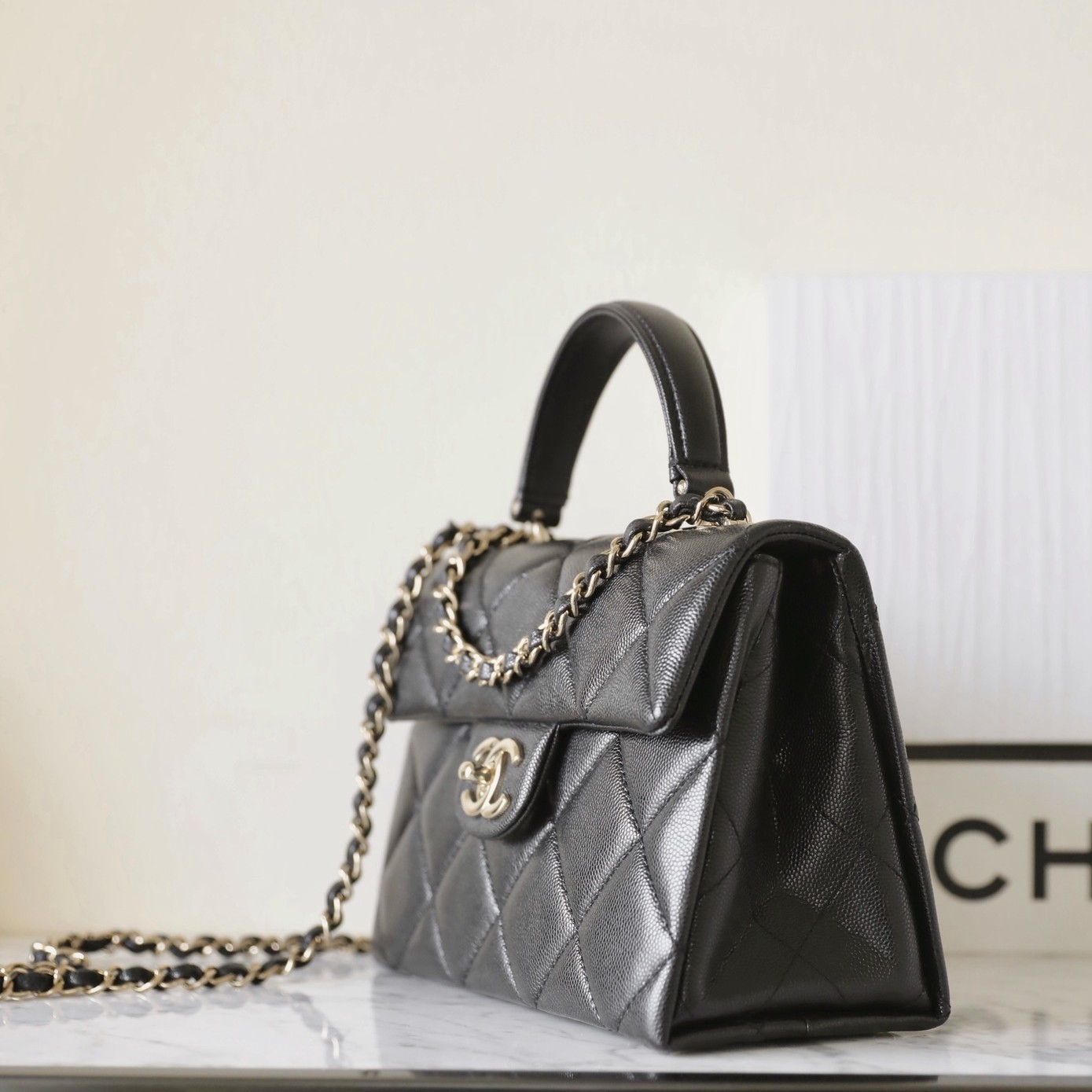 24P 小球紋Kelly黑色小號_3