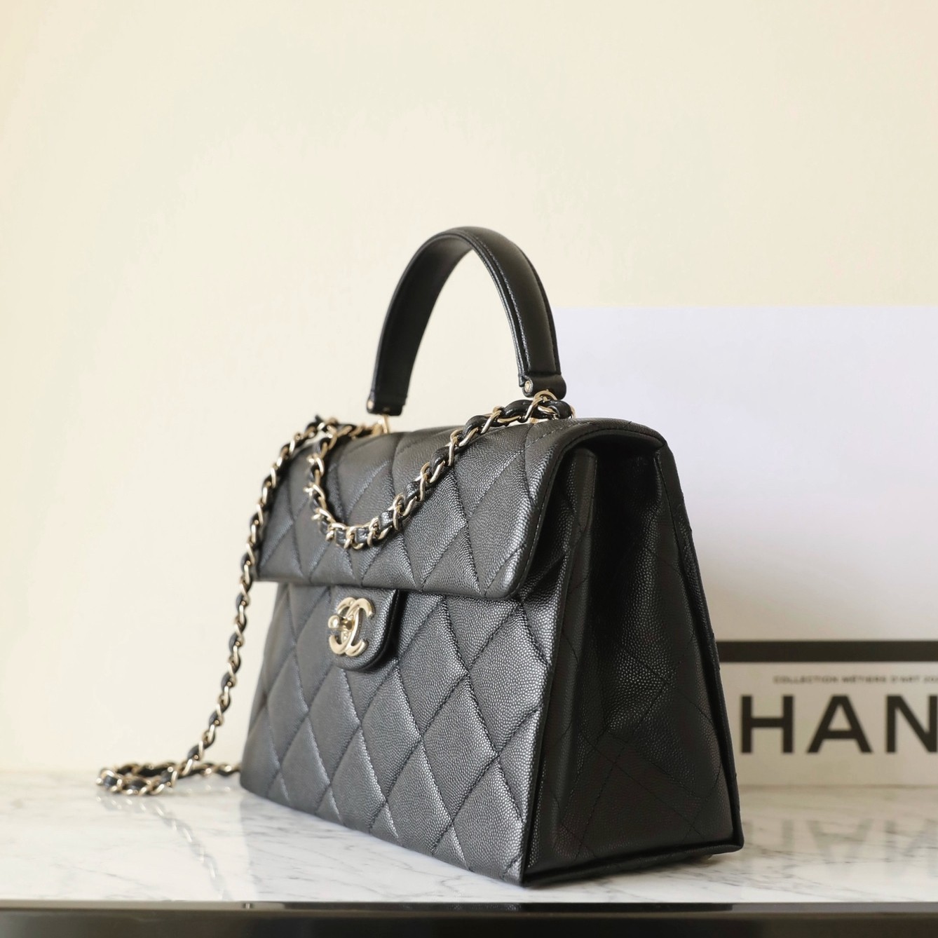 24P小球紋Kelly黑色大號_2