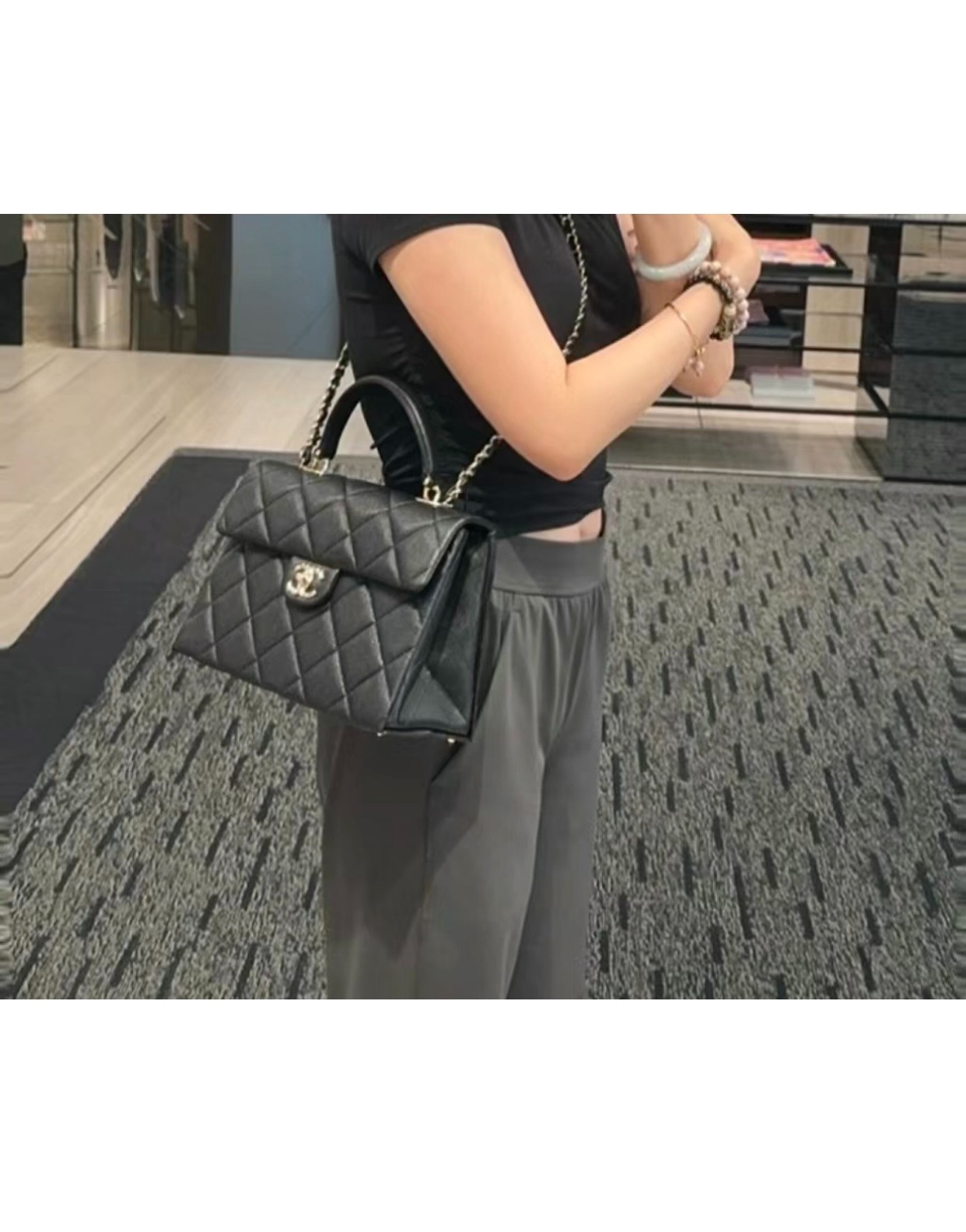 24P小球紋Kelly黑色大號_7