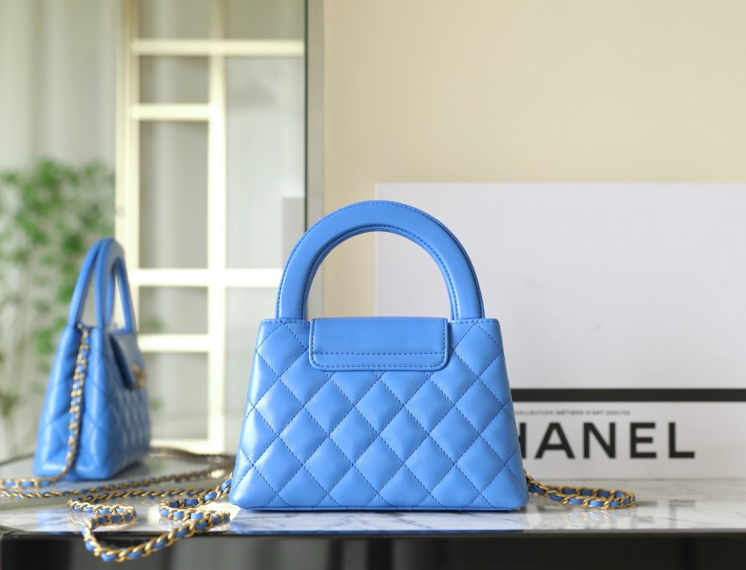 24P系列Kelly手提鏈條包大號 海藍_3