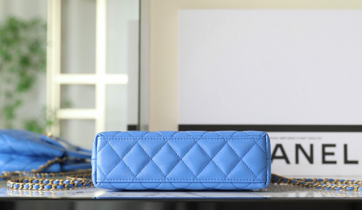 24P系列Kelly手提鏈條包大號 海藍_4