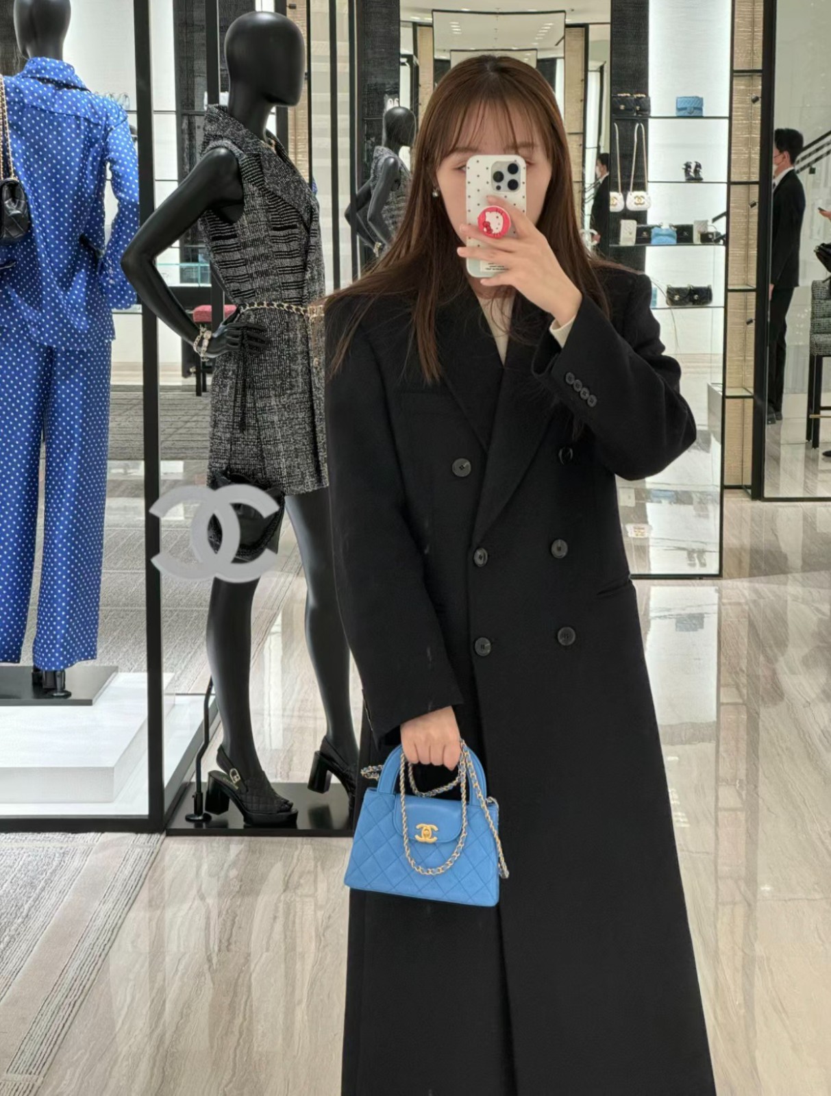 24P系列Kelly手提鏈條包大號 海藍_6