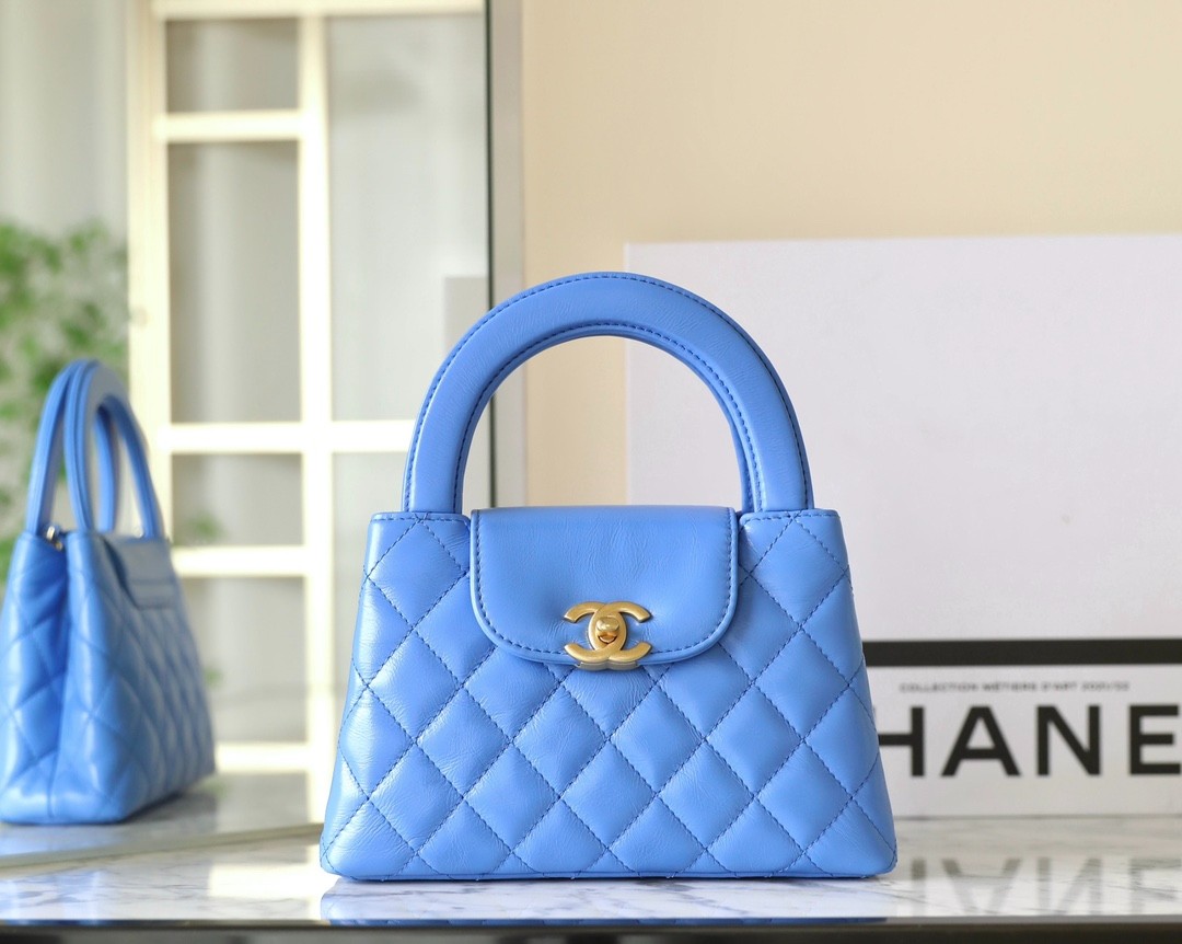 24P系列Kelly手提鏈條包大號 海藍_1