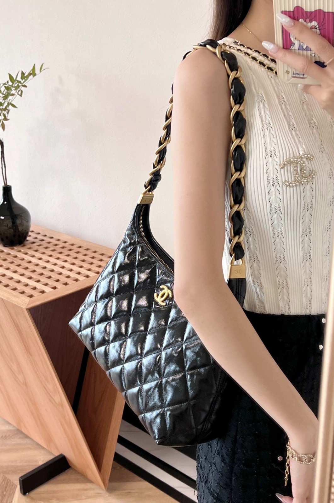 24A流浪腋下包 黑色 大號_7