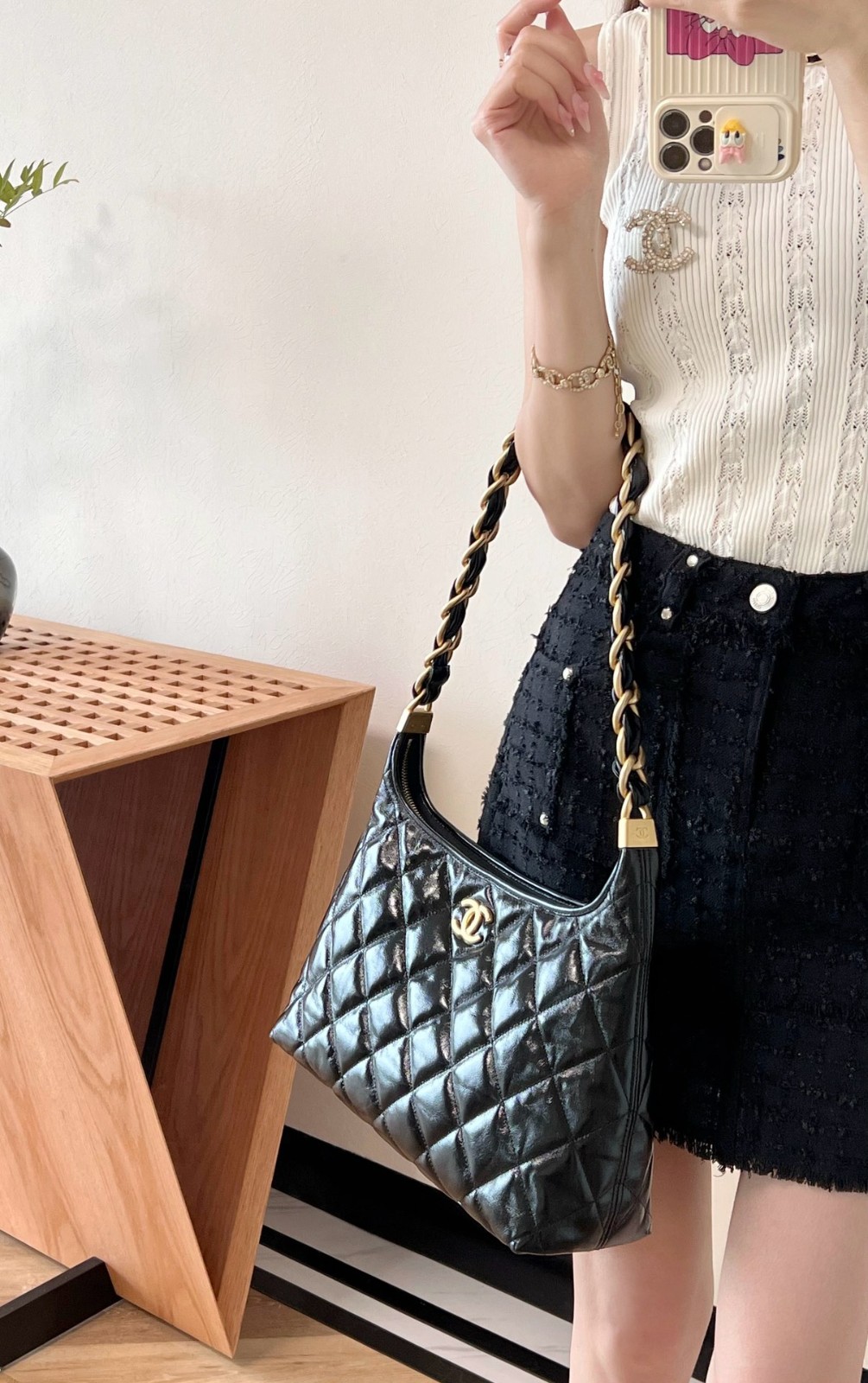 24A流浪腋下包 黑色 大號_8