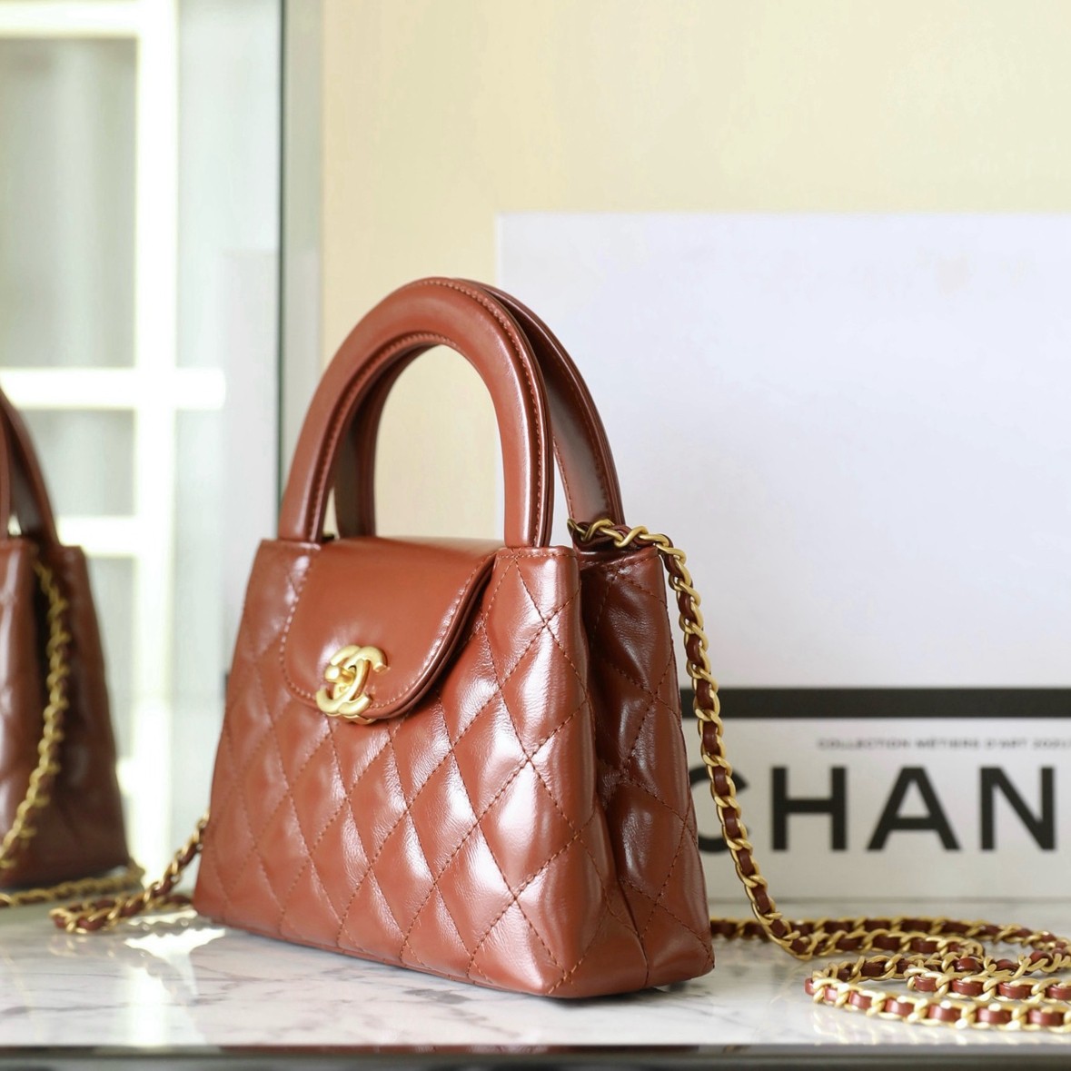 24A Kelly手提包大號焦糖色_2