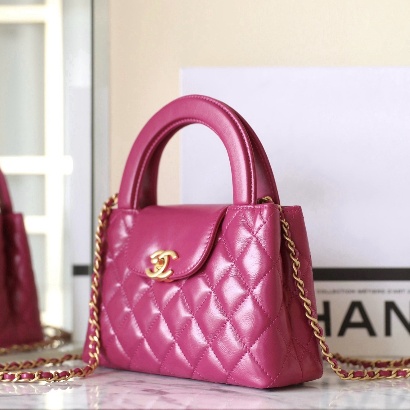 24A Kelly手提包大號紫紅色_2