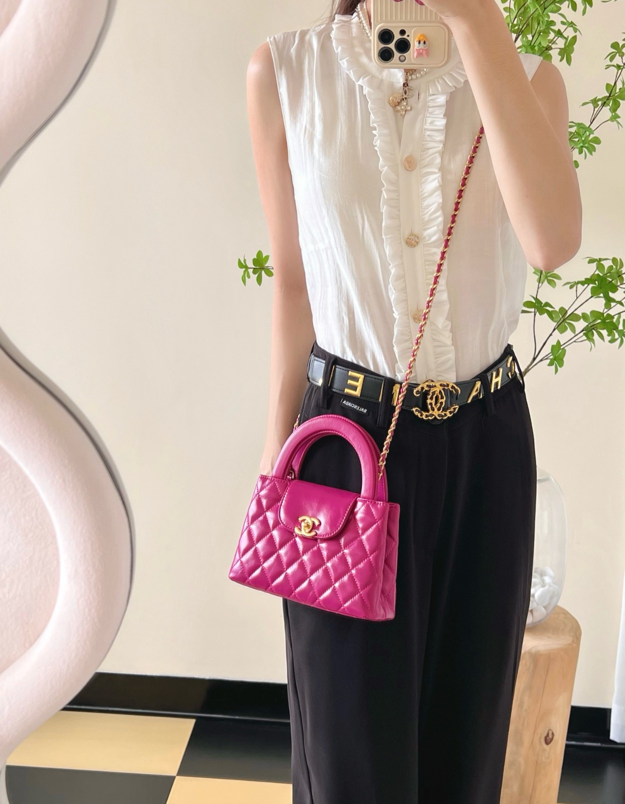 24A Kelly手提包大號紫紅色_6