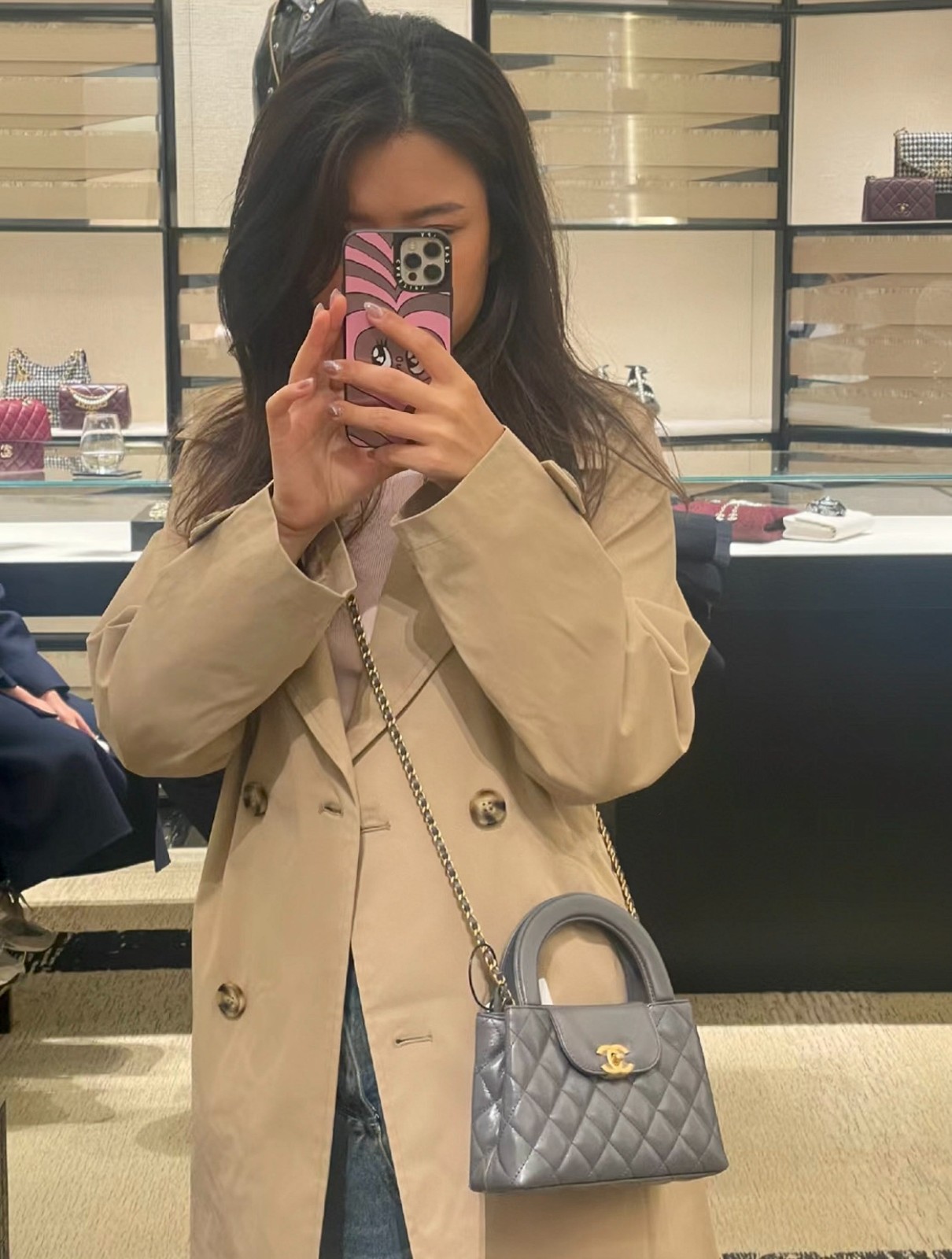 24A Kelly手提包大號深灰色_6