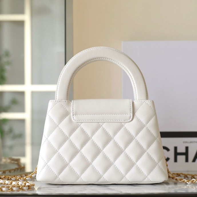 24A Kelly手提鏈條包大號白色_3