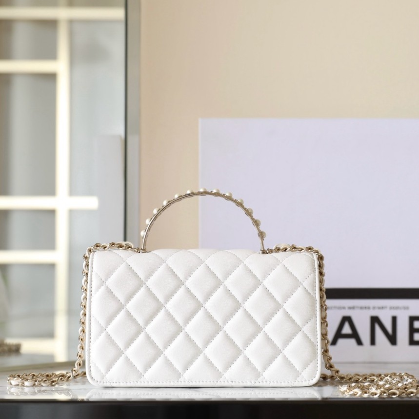 24S 珍珠手提風琴包 白色 24P_4