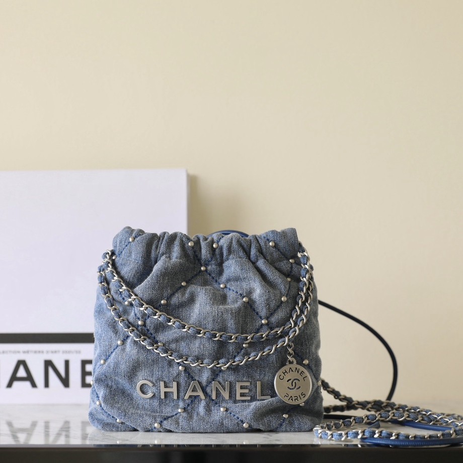 24S 22Bag Mini牛仔丹寧牛仔 鉚釘包_1