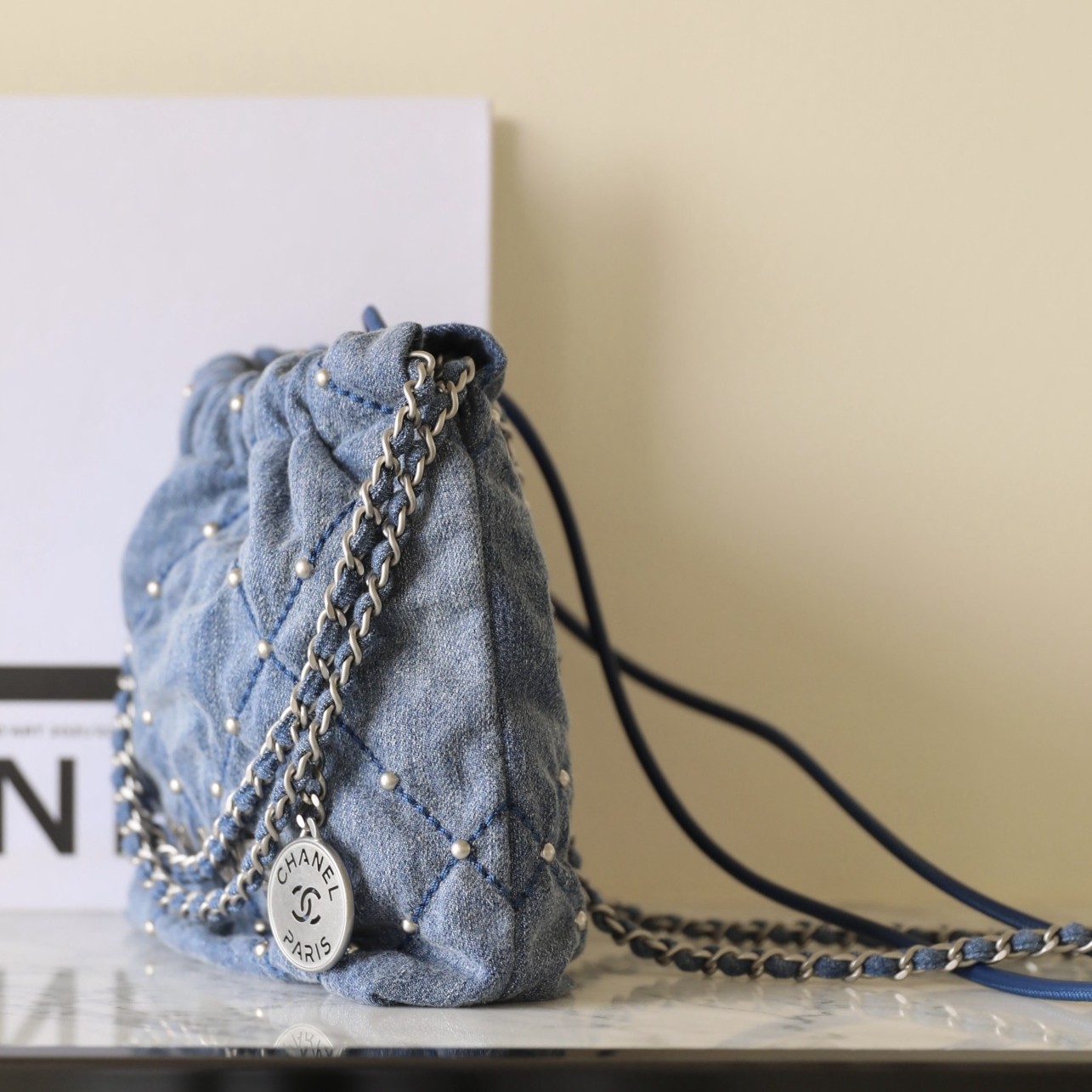 24S 22Bag Mini牛仔丹寧牛仔 鉚釘包_2