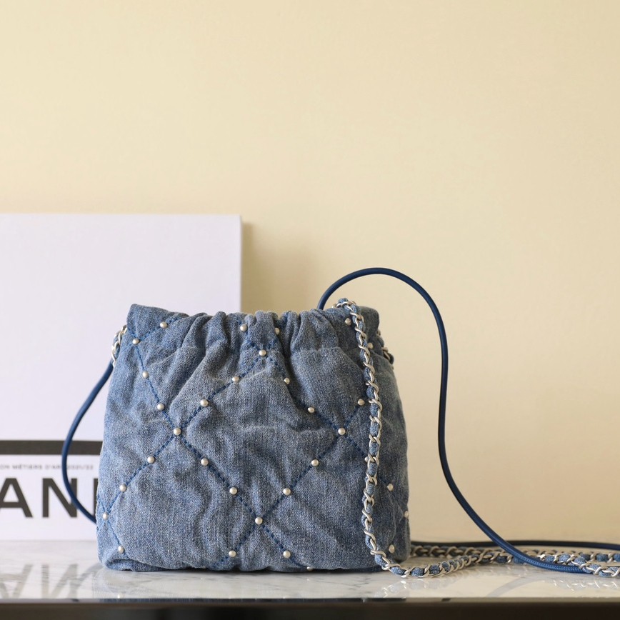 24S 22Bag Mini牛仔丹寧牛仔 鉚釘包_3