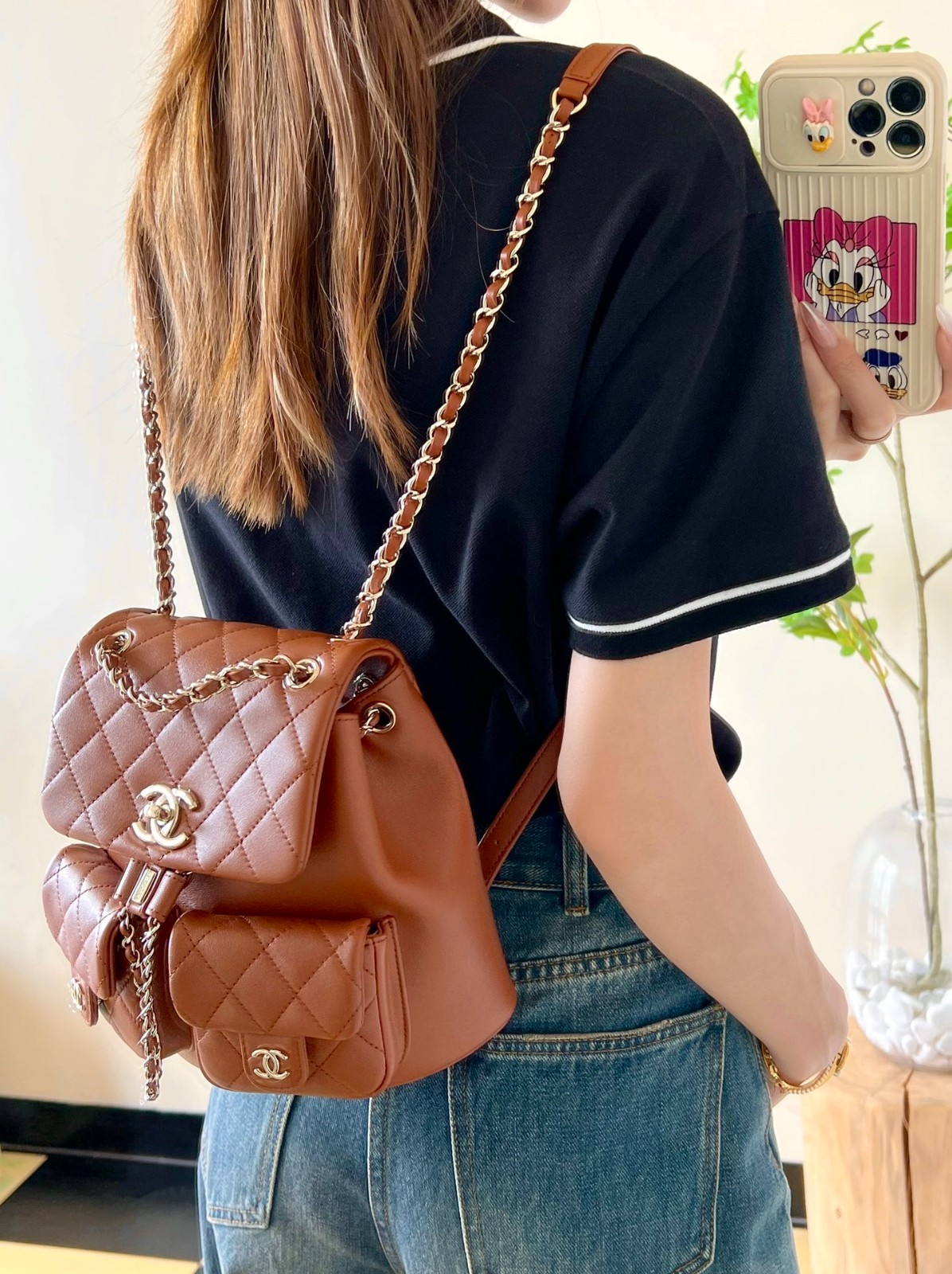 青蛙包雙肩包大號巧克力色_7