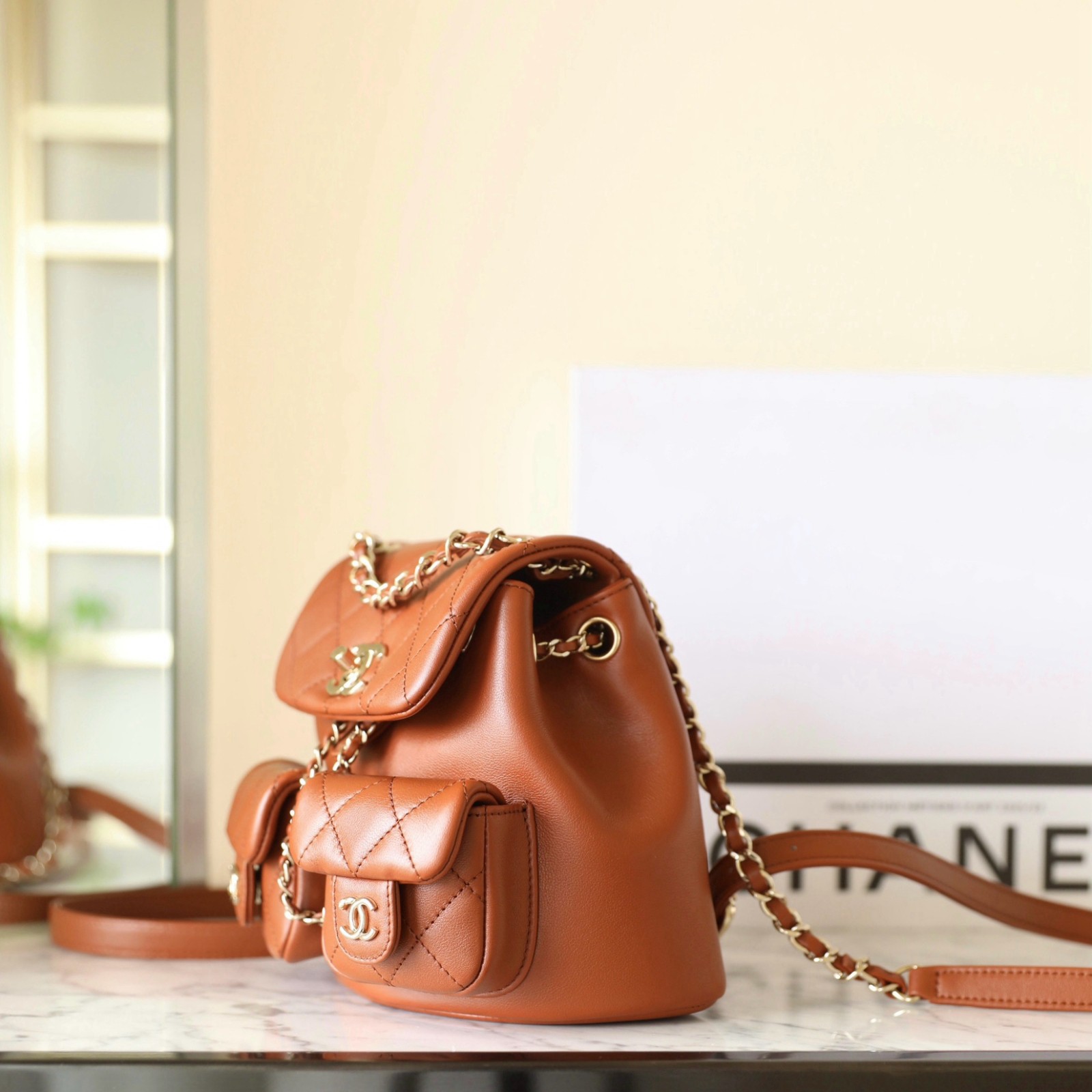 青蛙雙肩包小號巧克力色_2