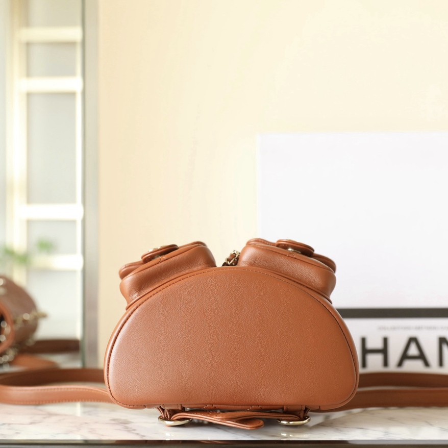 青蛙雙肩包小號巧克力色_5