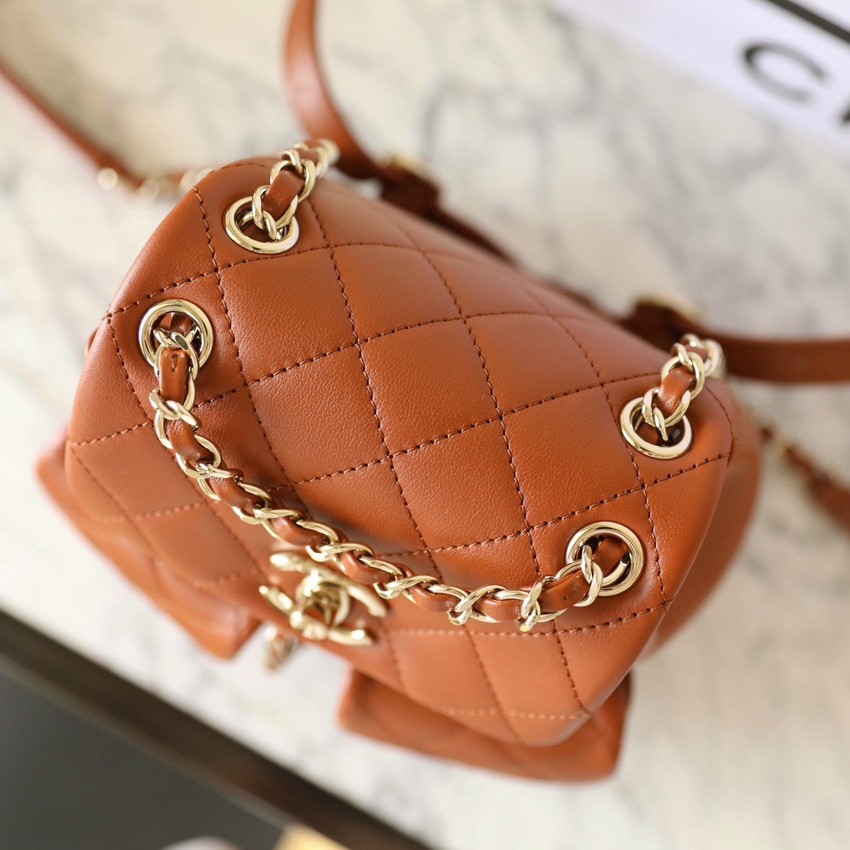 青蛙雙肩包小號巧克力色_4