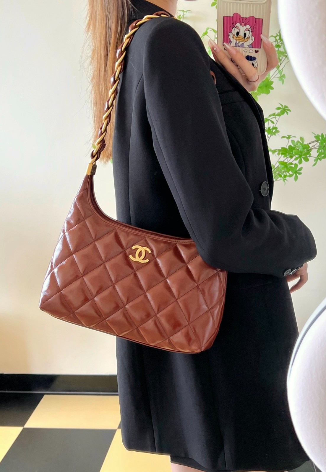 24A 流浪腋下包 中號焦糖色_6