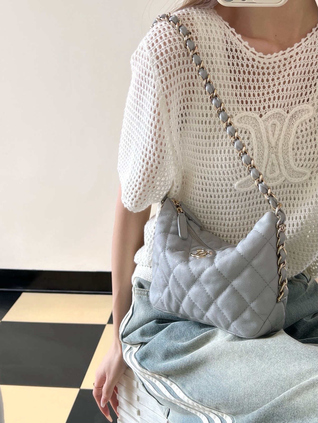 24P春夏 Hobo腋下包 灰色_10