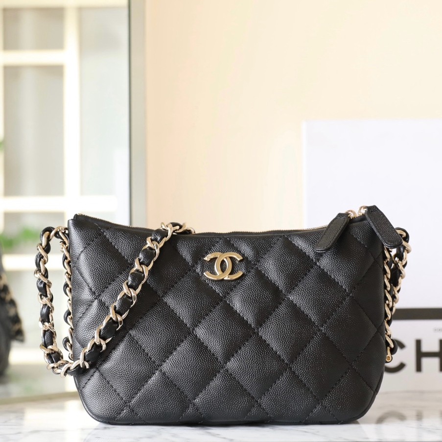 24P Hobo腋下包餃子包小號黑金_1