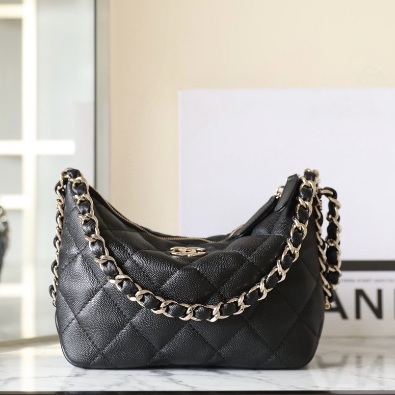 24P Hobo腋下包餃子包小號黑金_2